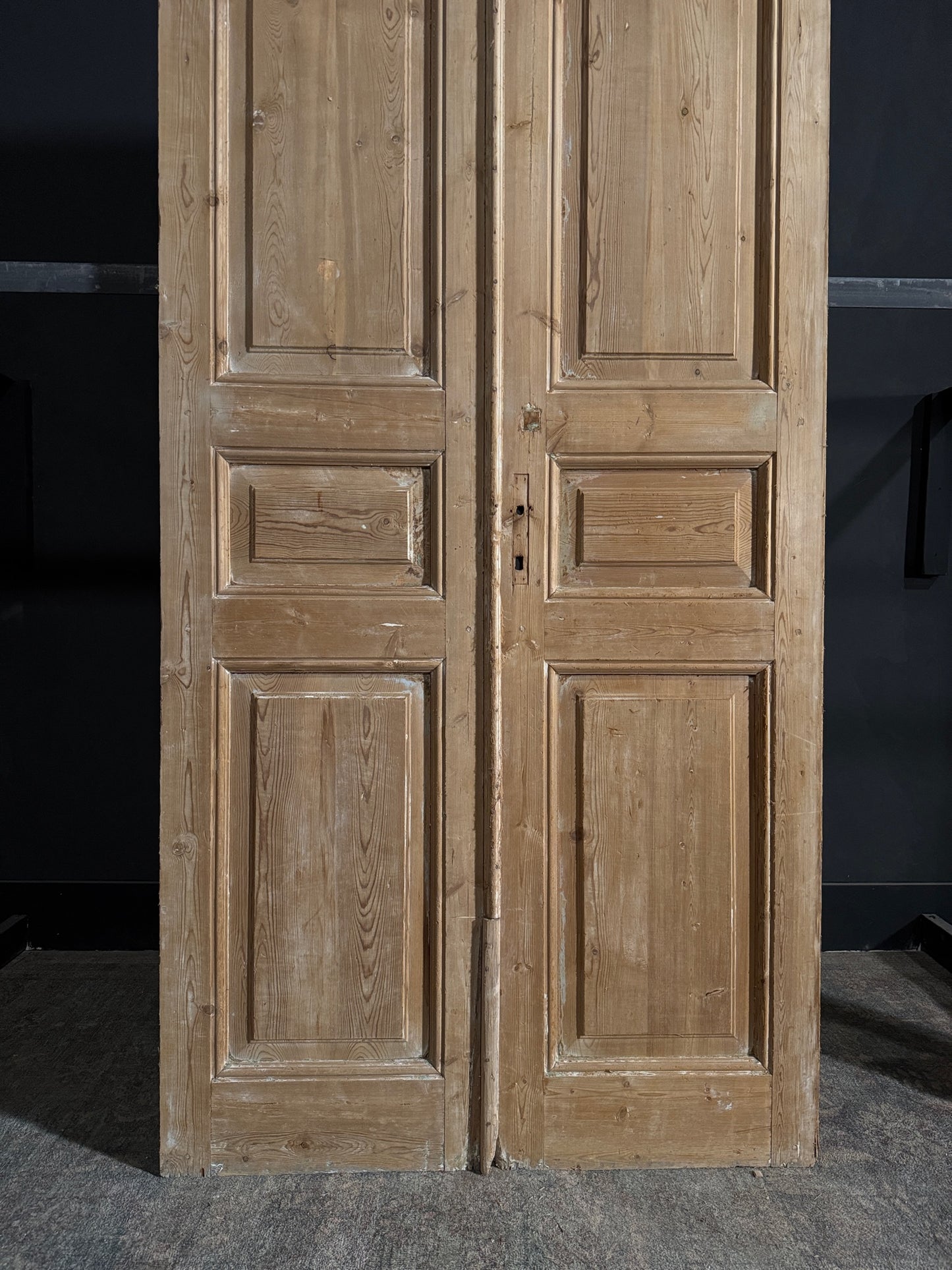 Antique 3 Panel Solid Double Doors - 43.5x103 - N88