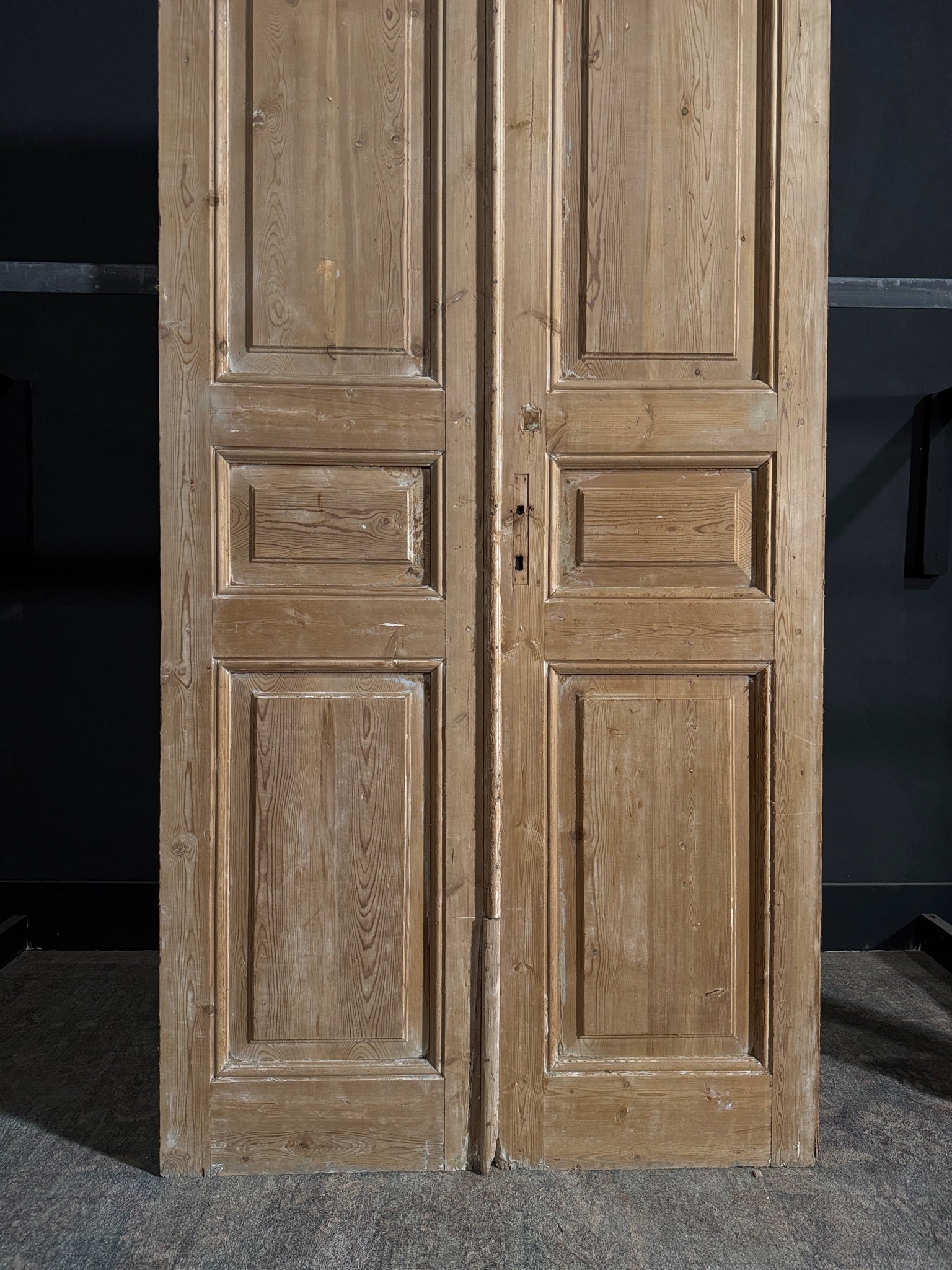 Antique 3 Panel Solid Double Doors - 43.5x103 - N88