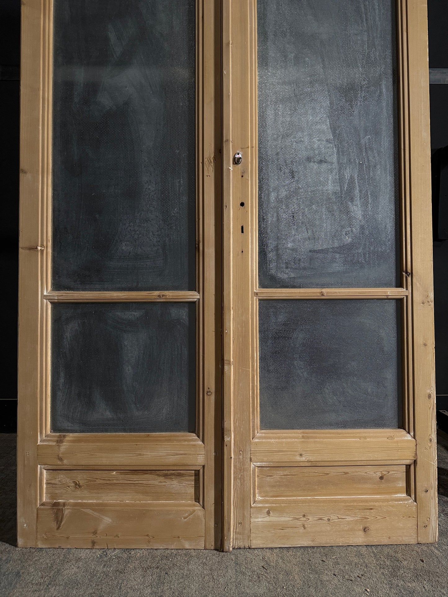 Antique Obscured Glass 2 Lite French Doors - 51.5x103.25 - N483