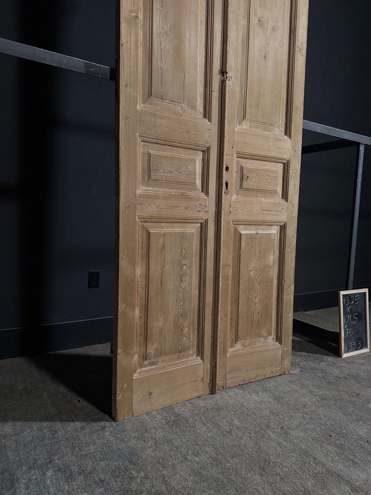 Antique 3 Panel Solid Double Doors - 43.25x109.5 - N333