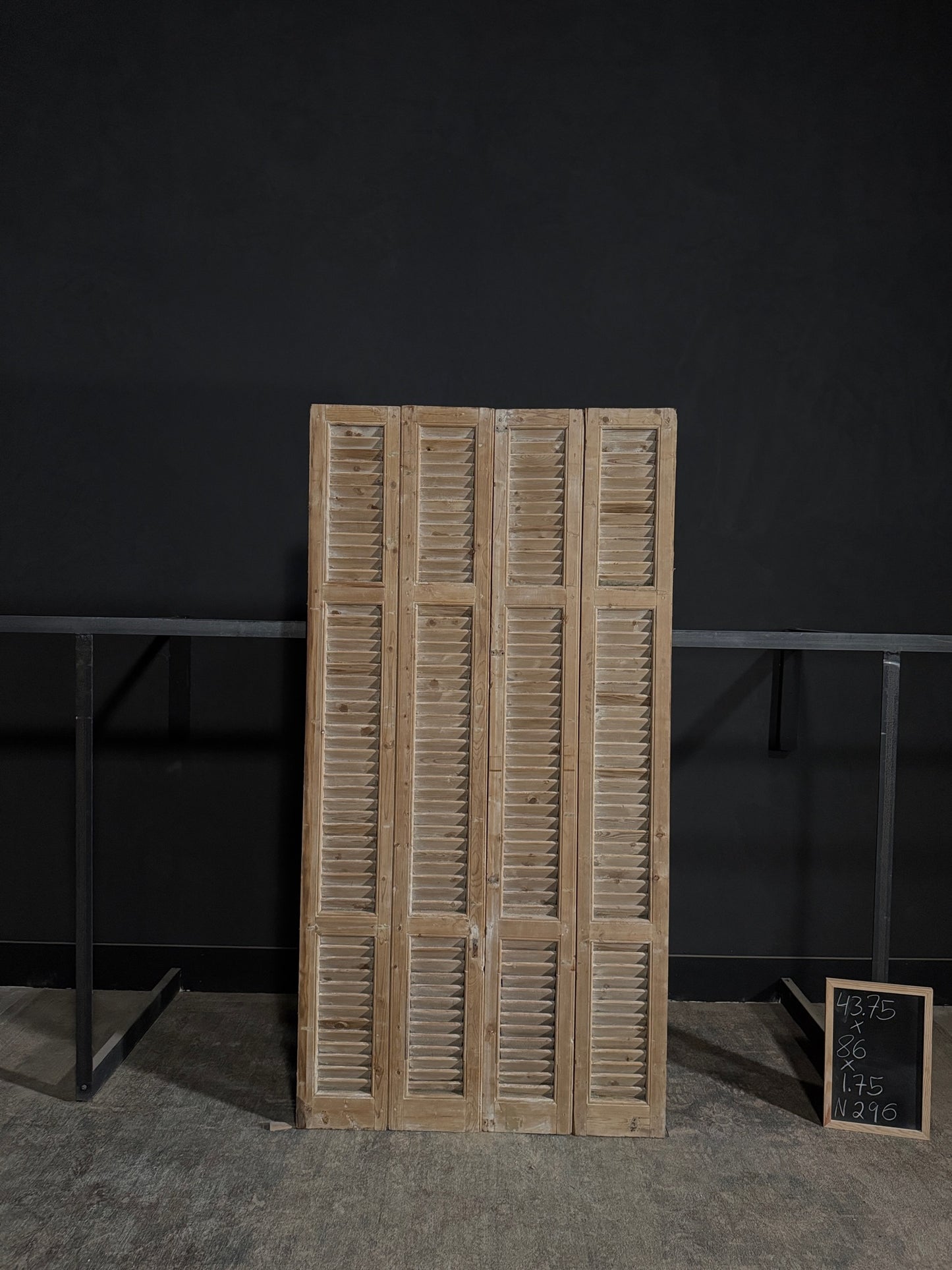 Antique Louvered 3 Panel Bi-Fold Doors - 43.75x86 - N296