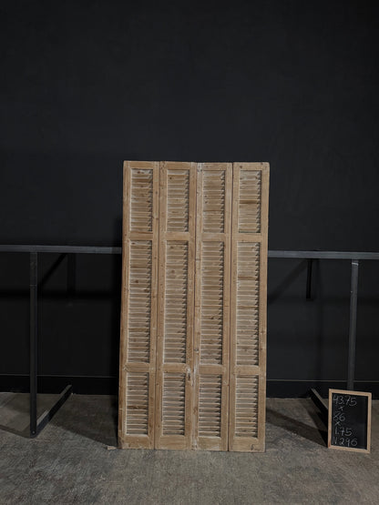 Antique Louvered 3 Panel Bi-Fold Doors - 43.75x86 - N296