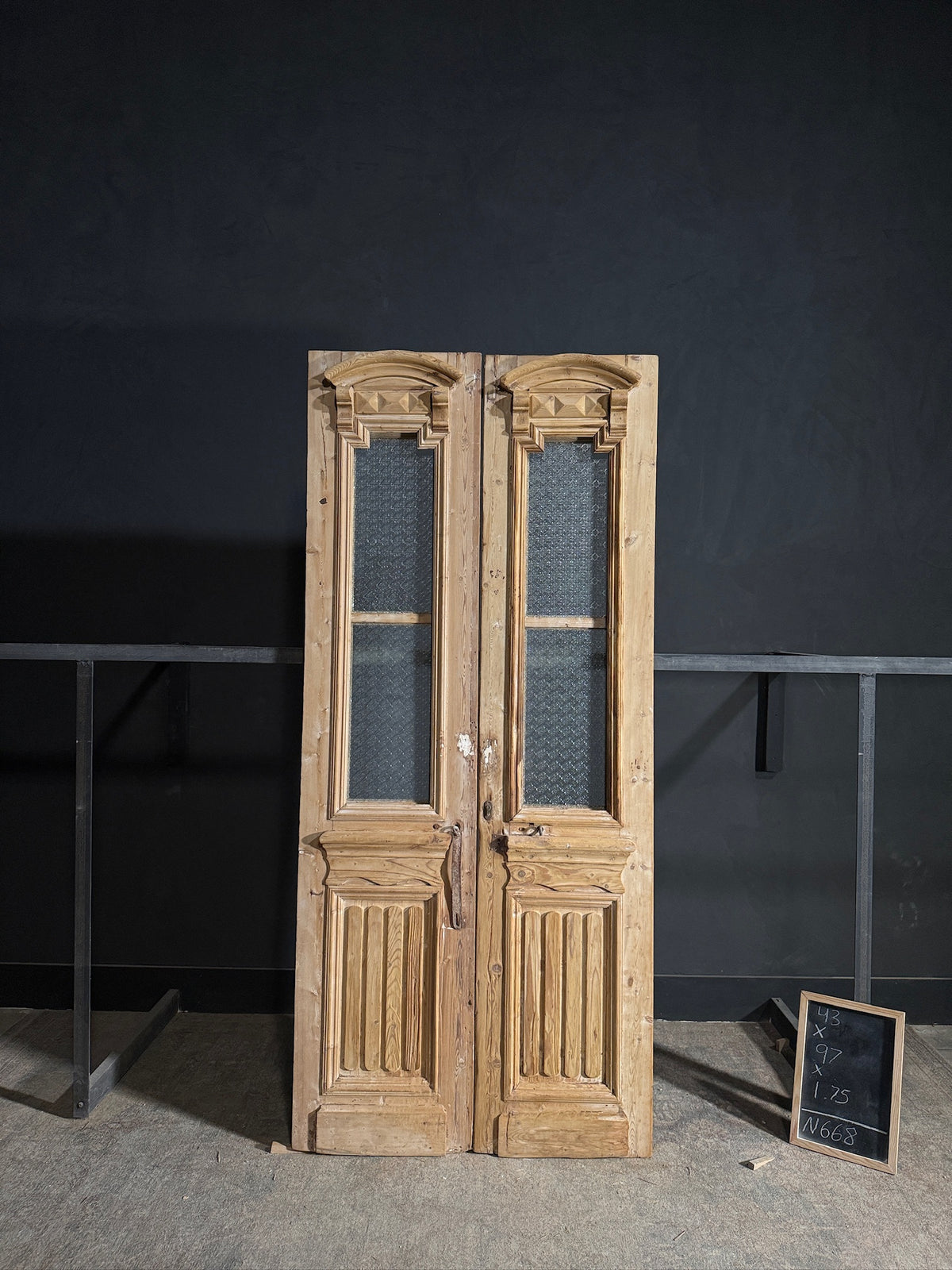 Antique Fluted 2 Lite French Doors - 43x97 - N668