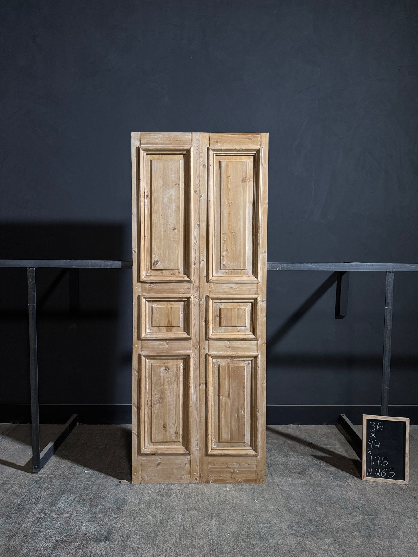 Antique 3 Panel Solid Double Doors - 36x94 - N265