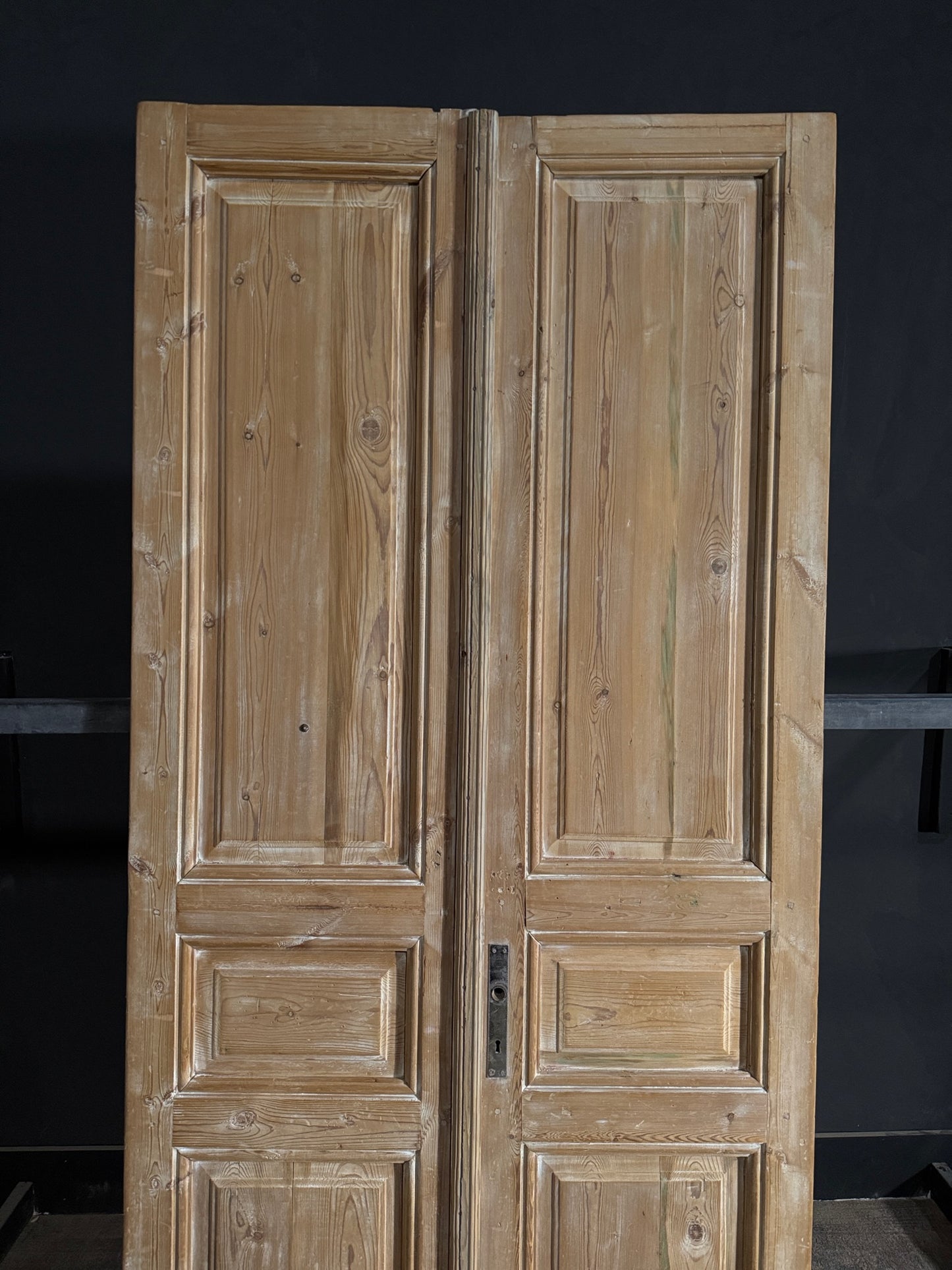 Antique 3 Panel Solid Double Doors - 43x96.25 - N536