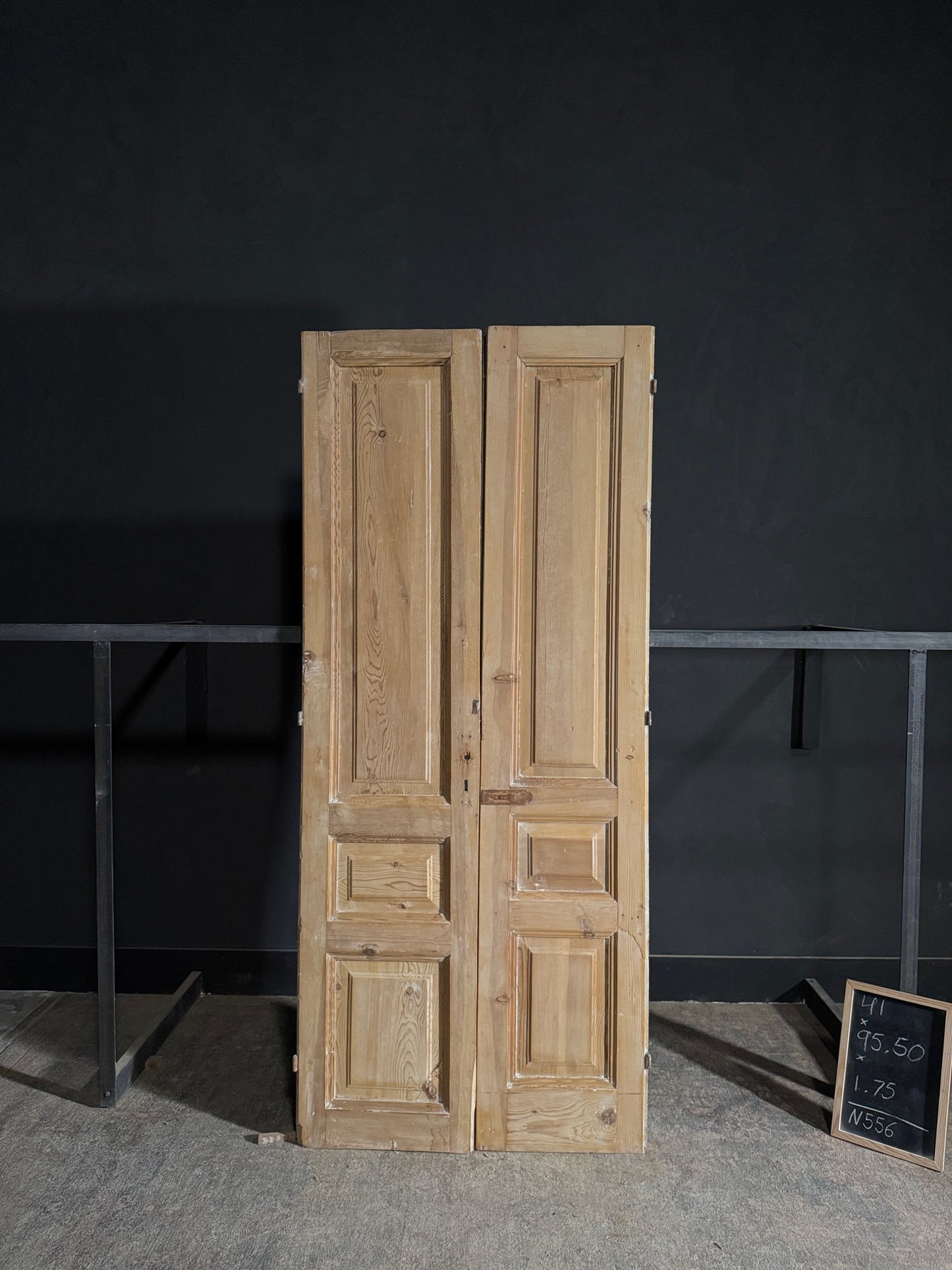 Antique 4 Panel Solid Double Doors - 41x95.5 - N556
