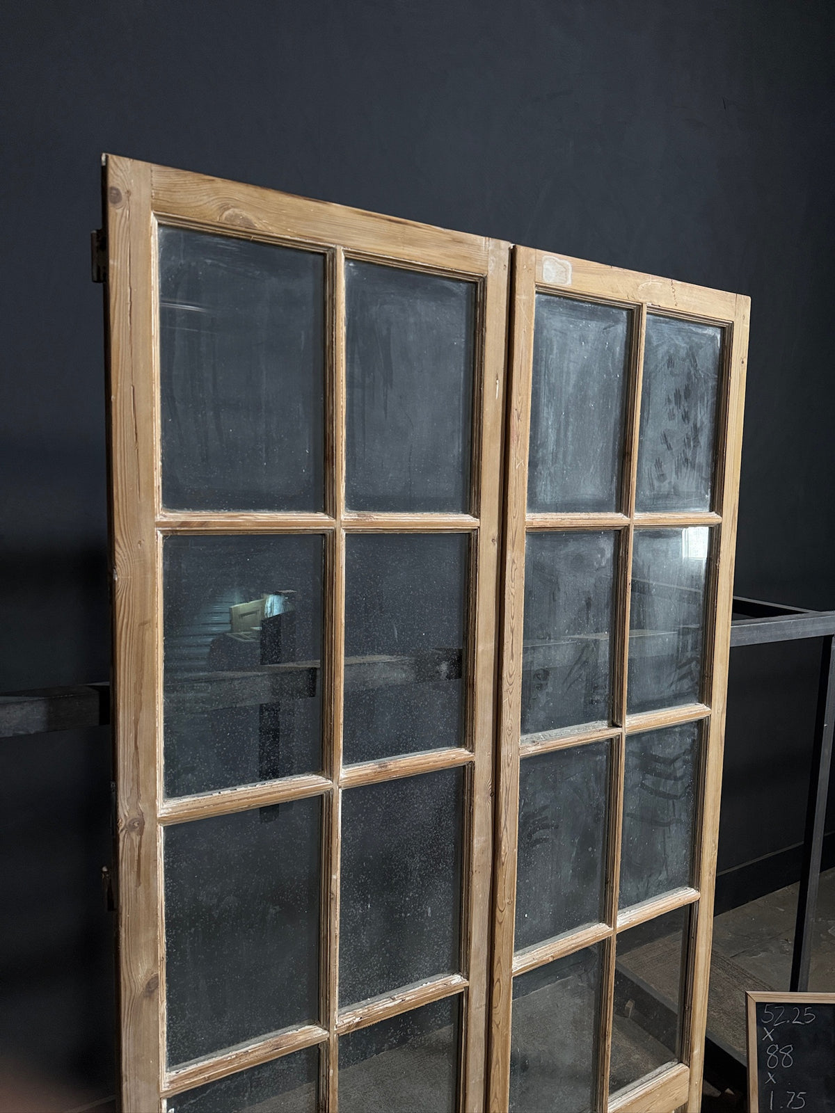Antique Glass 8 Lite French Doors - 52.25x88 - N678
