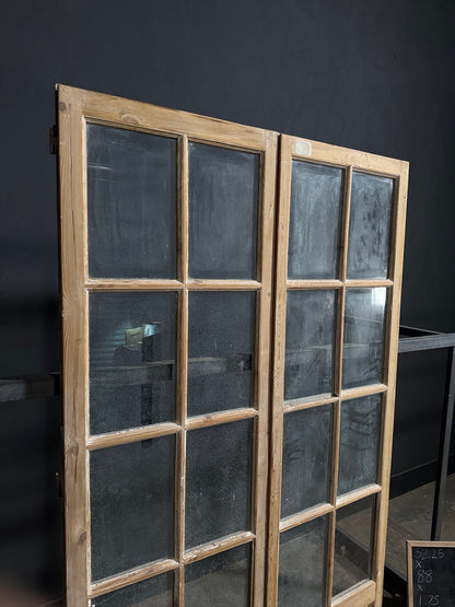 Antique Glass 8 Lite French Doors - 52.25x88 - N678