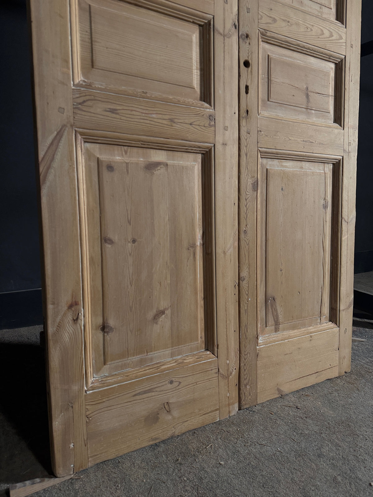Antique 3 Panel Solid Double Doors - 43.25x97 - N577