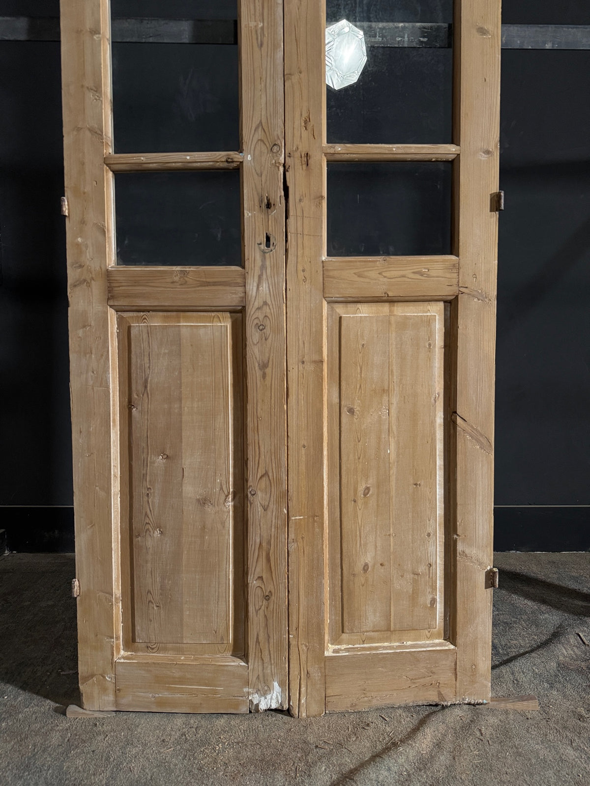 Antique Glass 3 Lite French Doors - 36.25x83.25 - N511