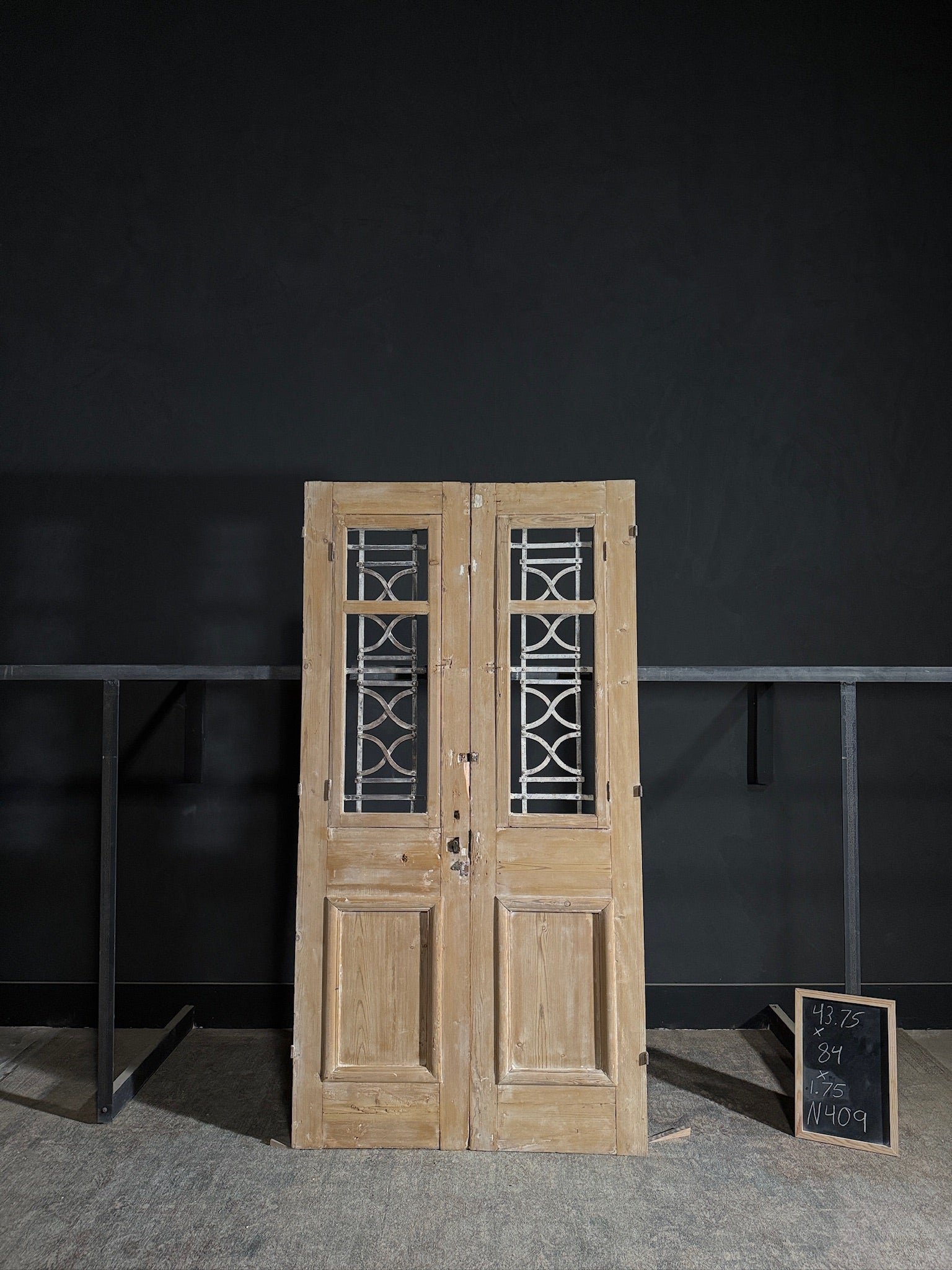 Antique Iron French Doors - 43.75x84 - N409