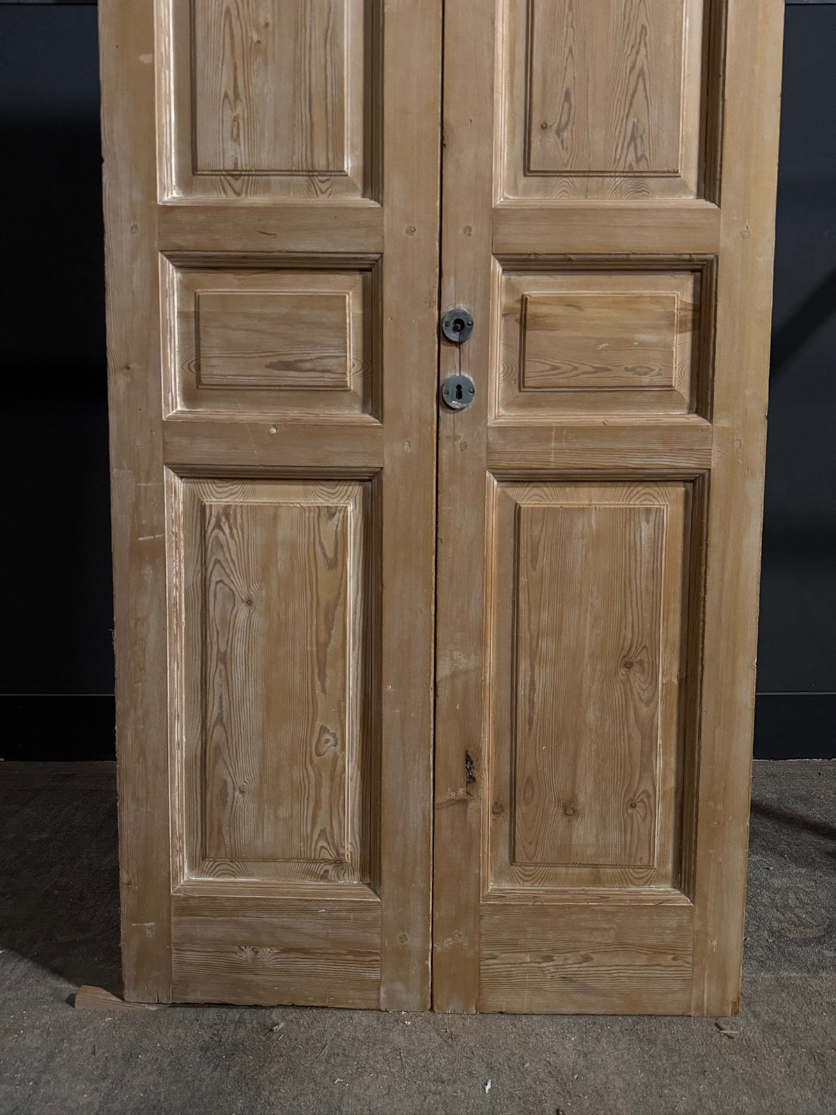 Antique 3 Panel Solid Double Doors - 36.75x88 - N682