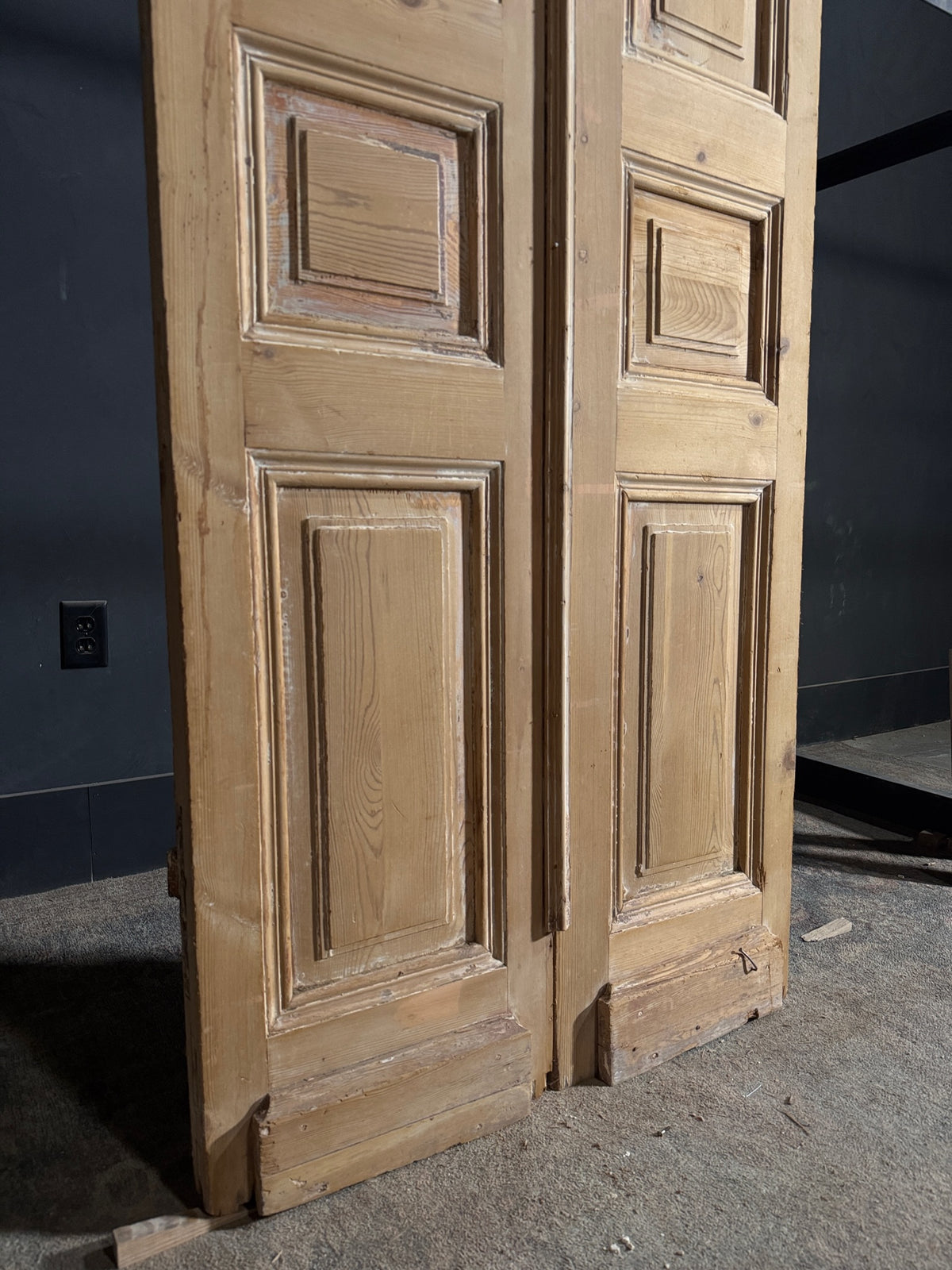 Antique 3 Panel Solid Double Doors - 33.5x103 - N653