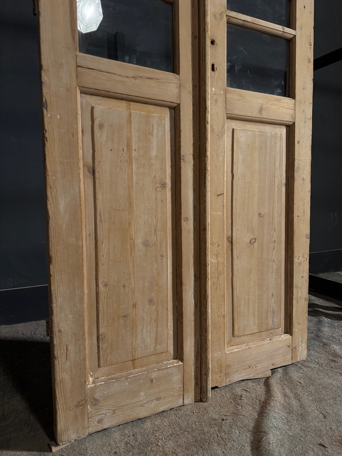 Antique Glass 3 Lite French Doors - 36.25x83.25 - N511