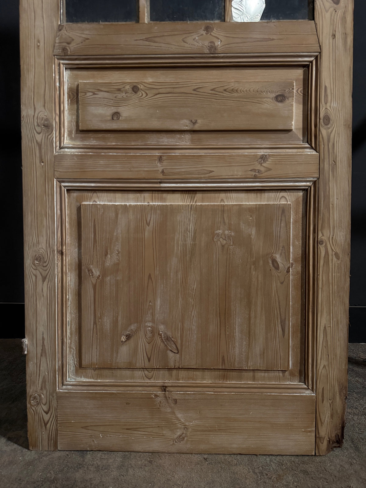 Antique Raised Panel Glass Pantry Door - 32x86.25 - N759