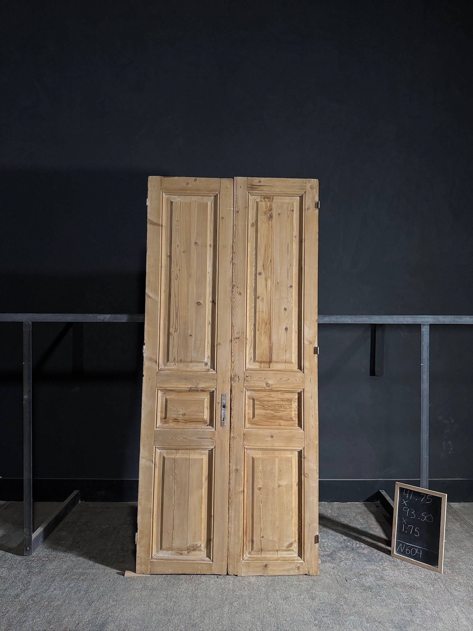 Antique 3 Panel Solid Double Doors - 41.75x93.5 - N604