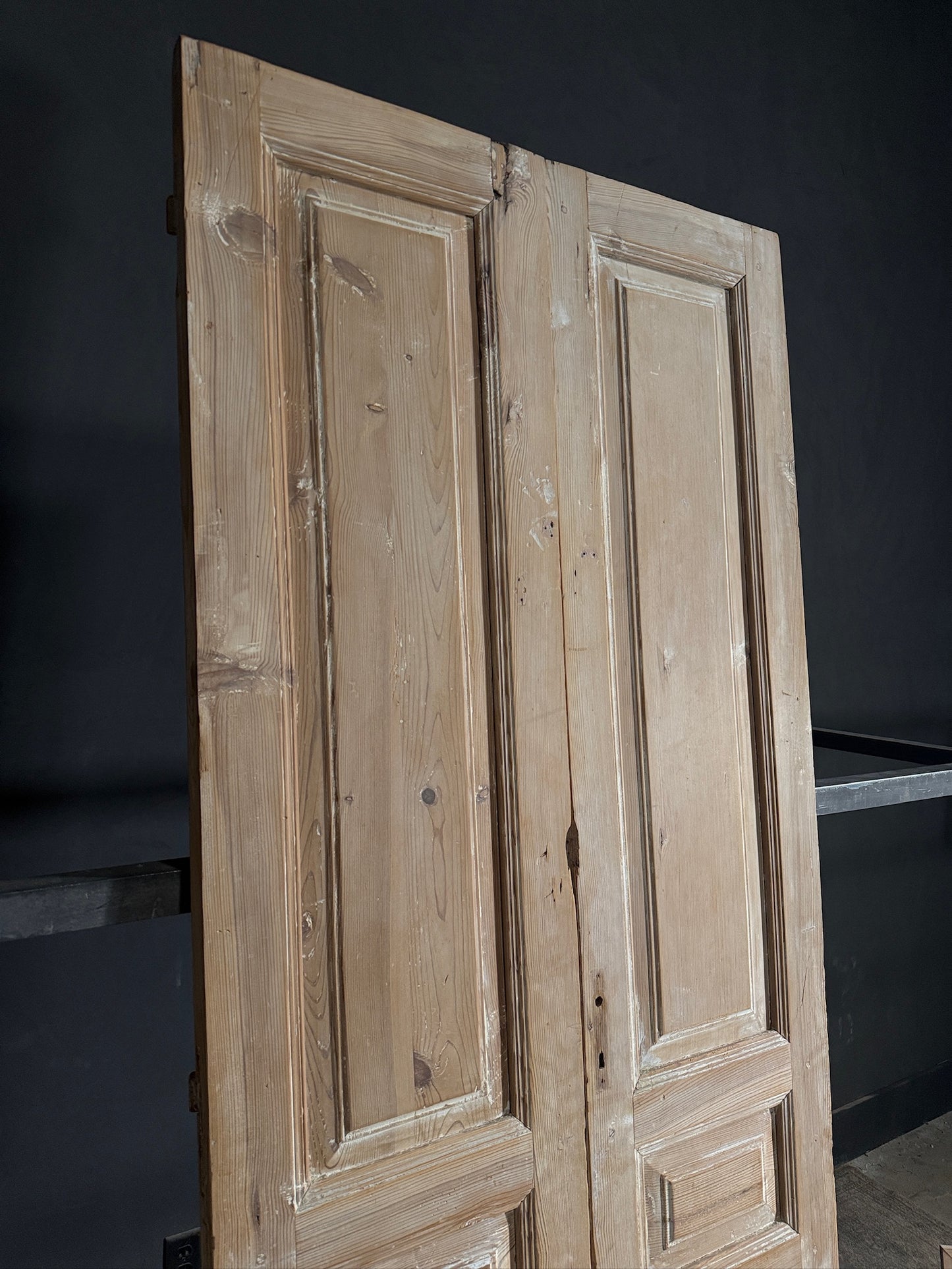 Antique 3 Panel Solid Double Doors - 39.5x97 - N579