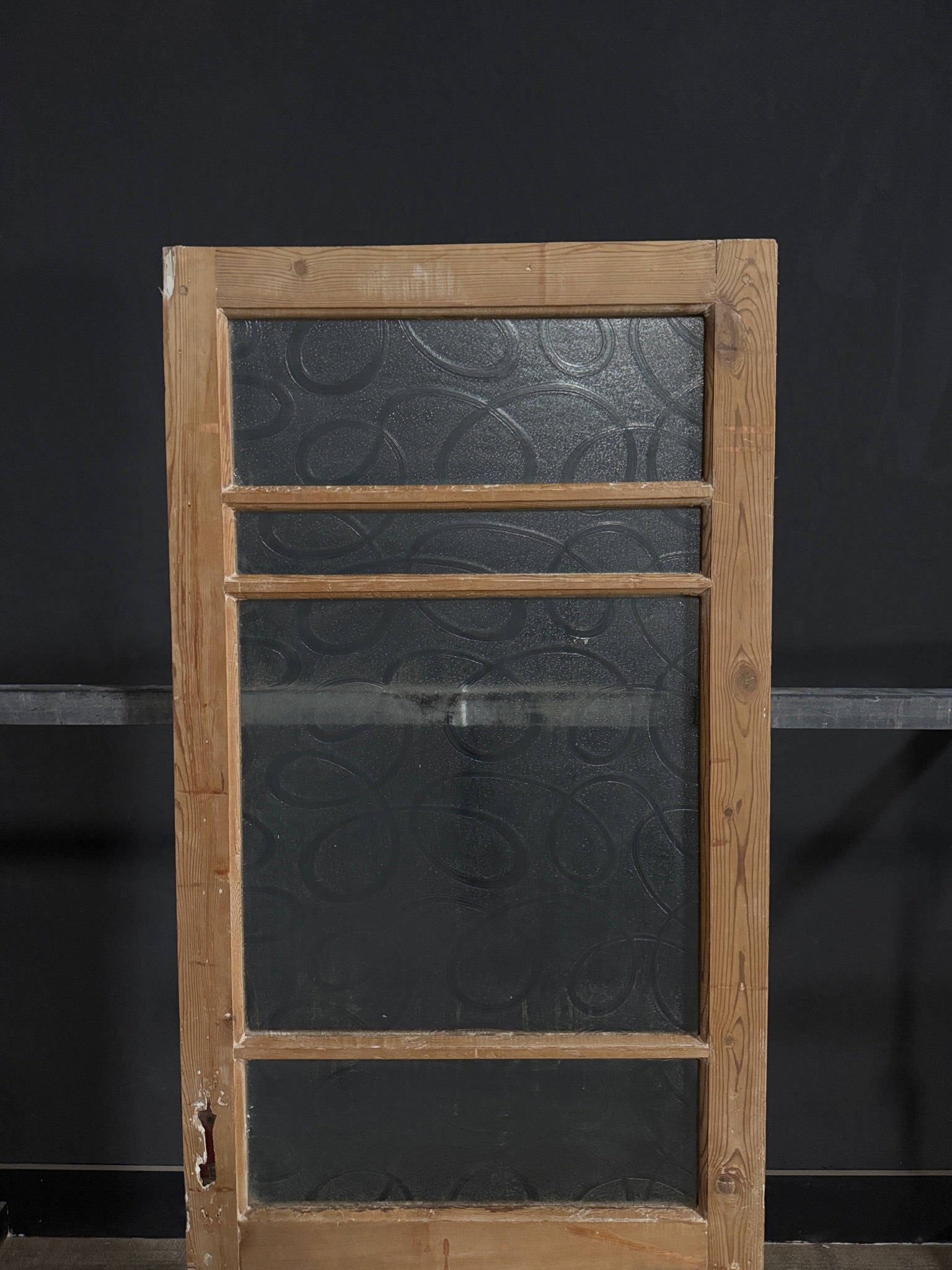 Antique Obscured Glass 3 Lite Single Door - 32x83.25 - N398