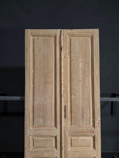 Antique 3 Panel Solid Double Doors - 43.5x100.5 - N92