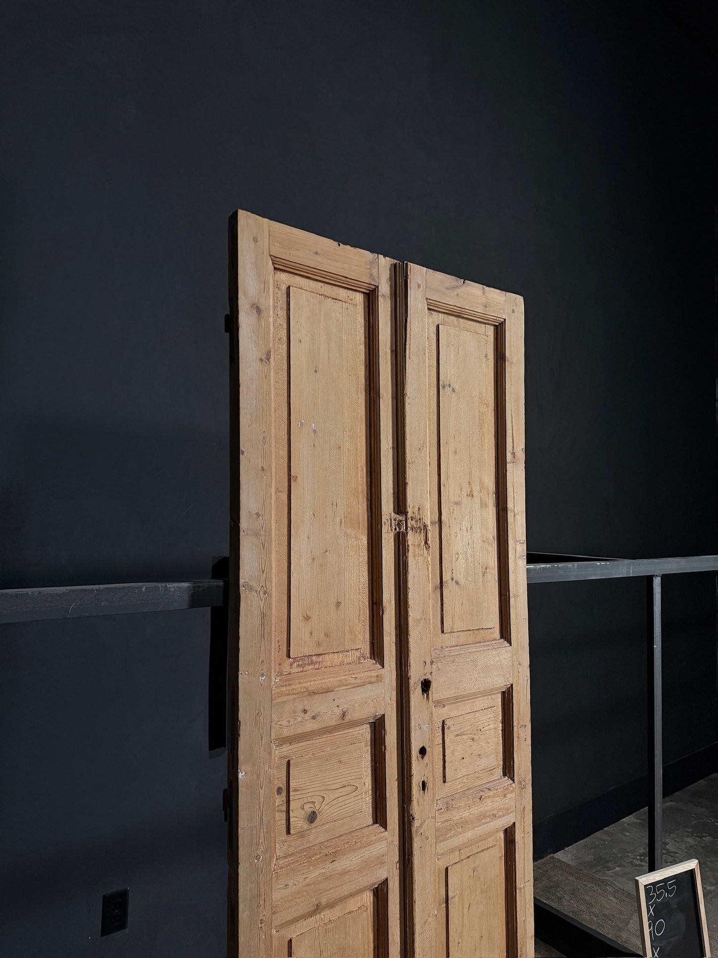 Antique Iron 3 Panel Double Doors - 35.5x90 - N12