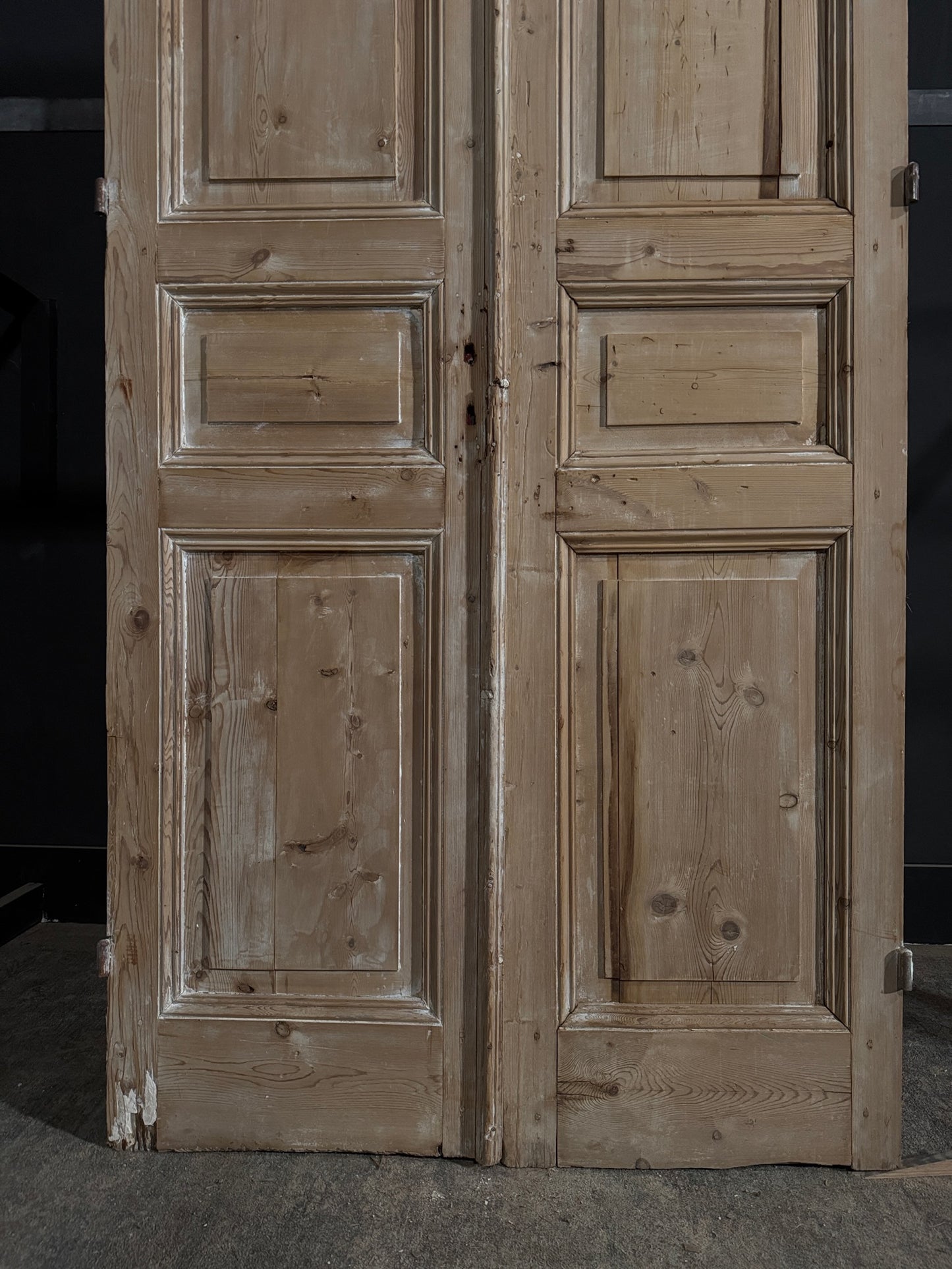 Antique 3 Panel Solid Double Doors - 43.75x100.75 - N395