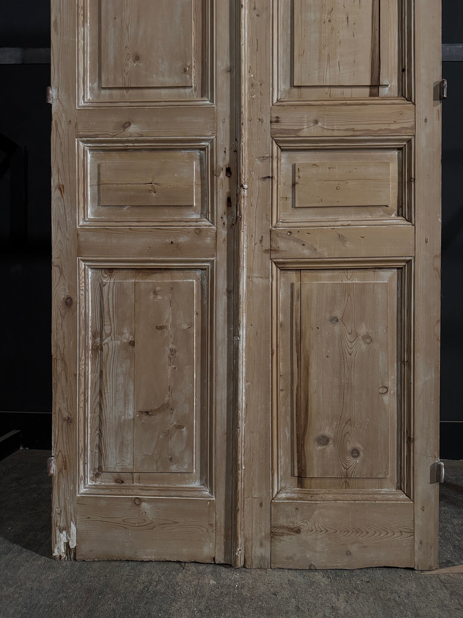 Antique 3 Panel Solid Double Doors - 43.75x100.75 - N395