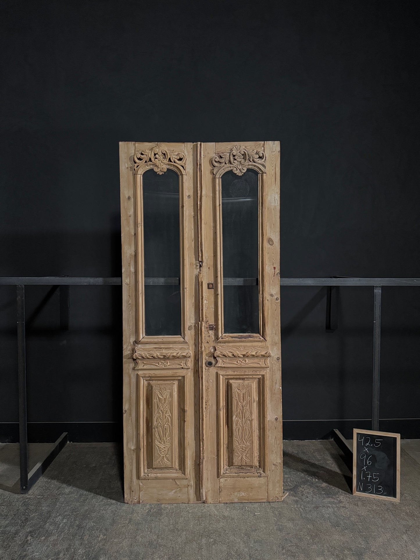 Antique Carved Double Doors - 42.5x96 - N313