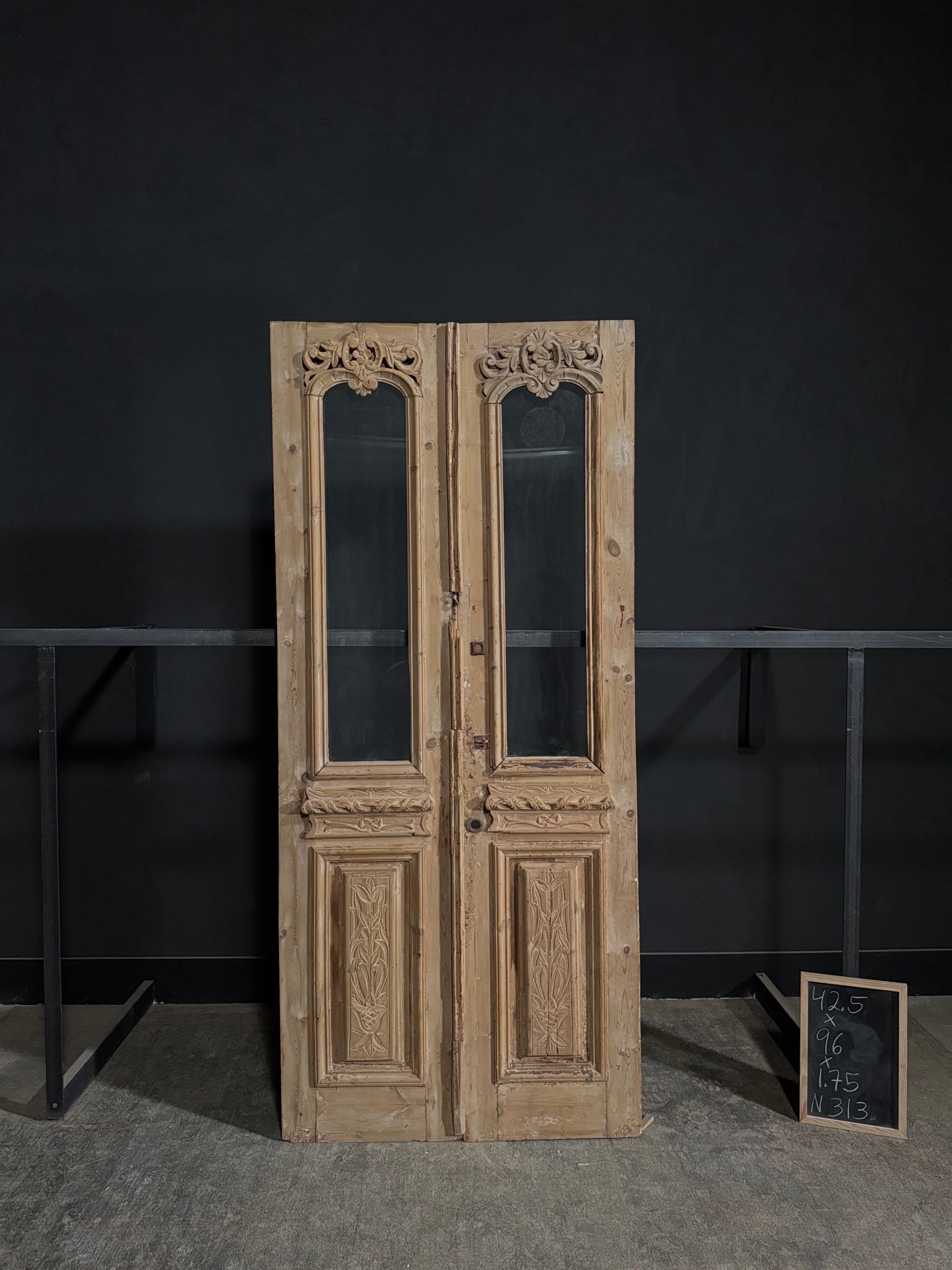 Antique Carved Double Doors - 42.5x96 - N313