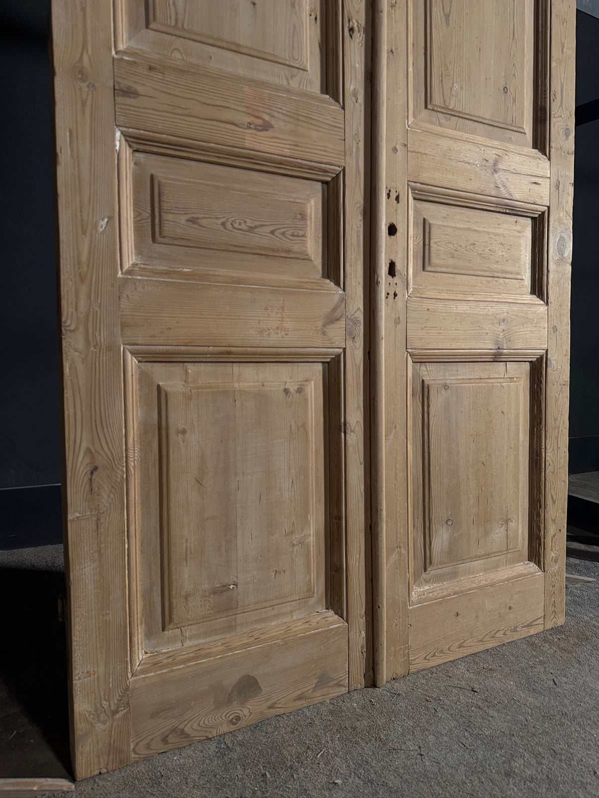 Antique 3 Panel Solid Double Doors - 42.75x88 - N578