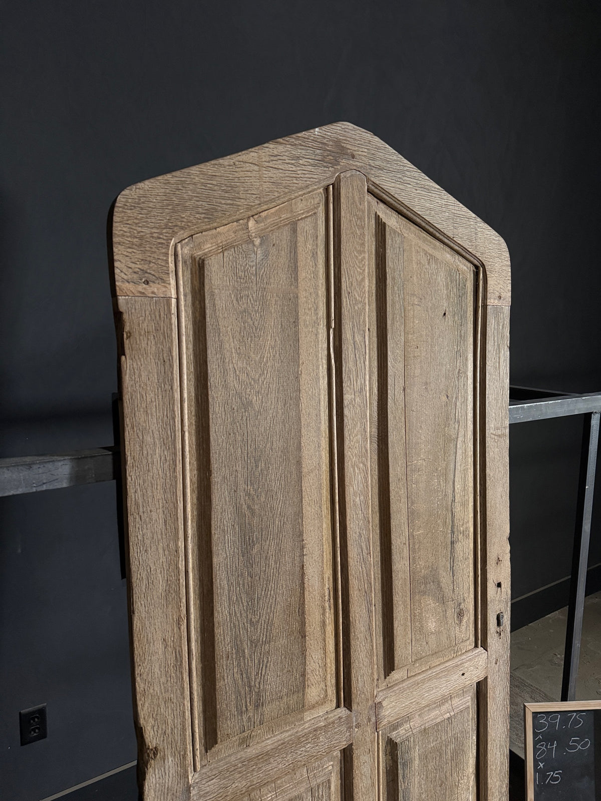 Antique 4 Panel Gothic Solid Oak Single Door - 39.75x84.5 - N534