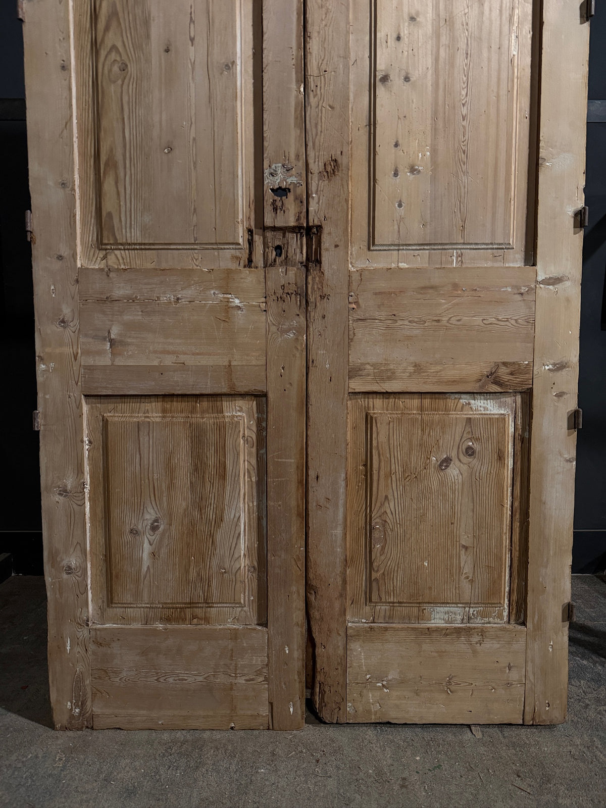 Antique Carved Angel Raised Panel Double Doors - 50x92 - N746
