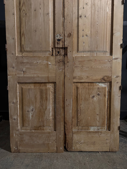 Antique Carved Angel Raised Panel Double Doors - 50x92 - N746