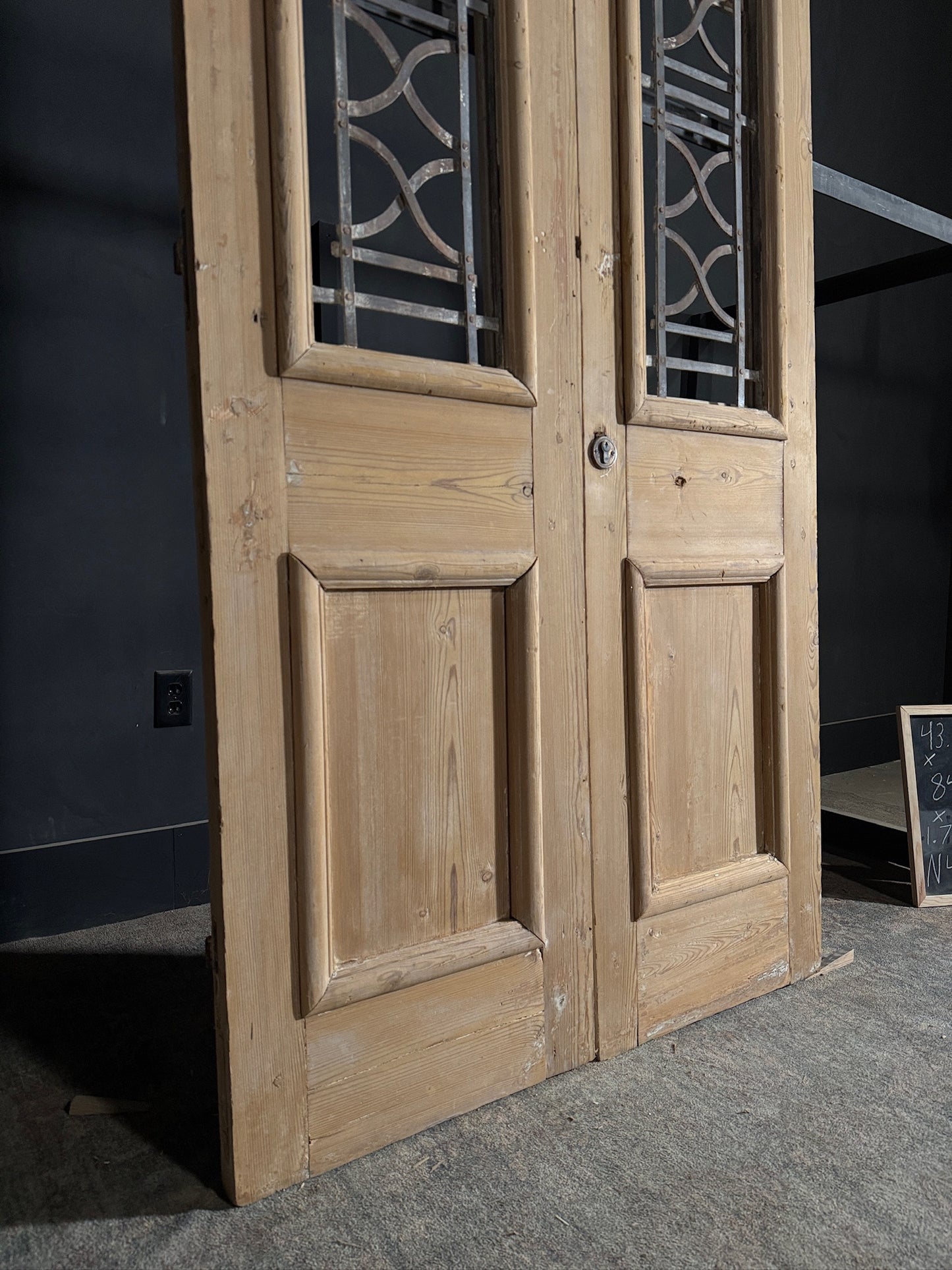 Antique Iron French Doors - 43.75x84 - N409