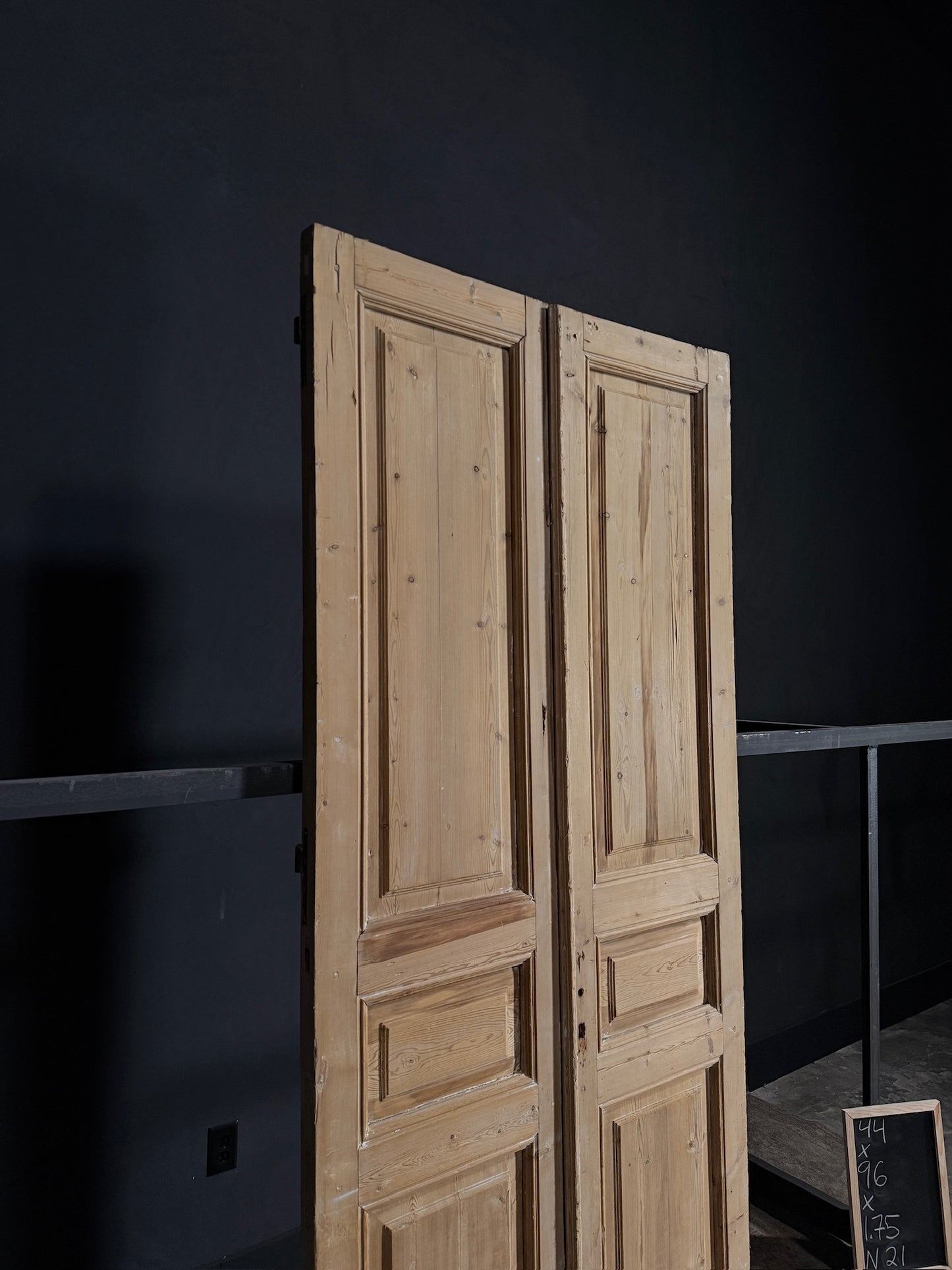 Antique Iron 3 Panel Double Doors - 44x96 - N21