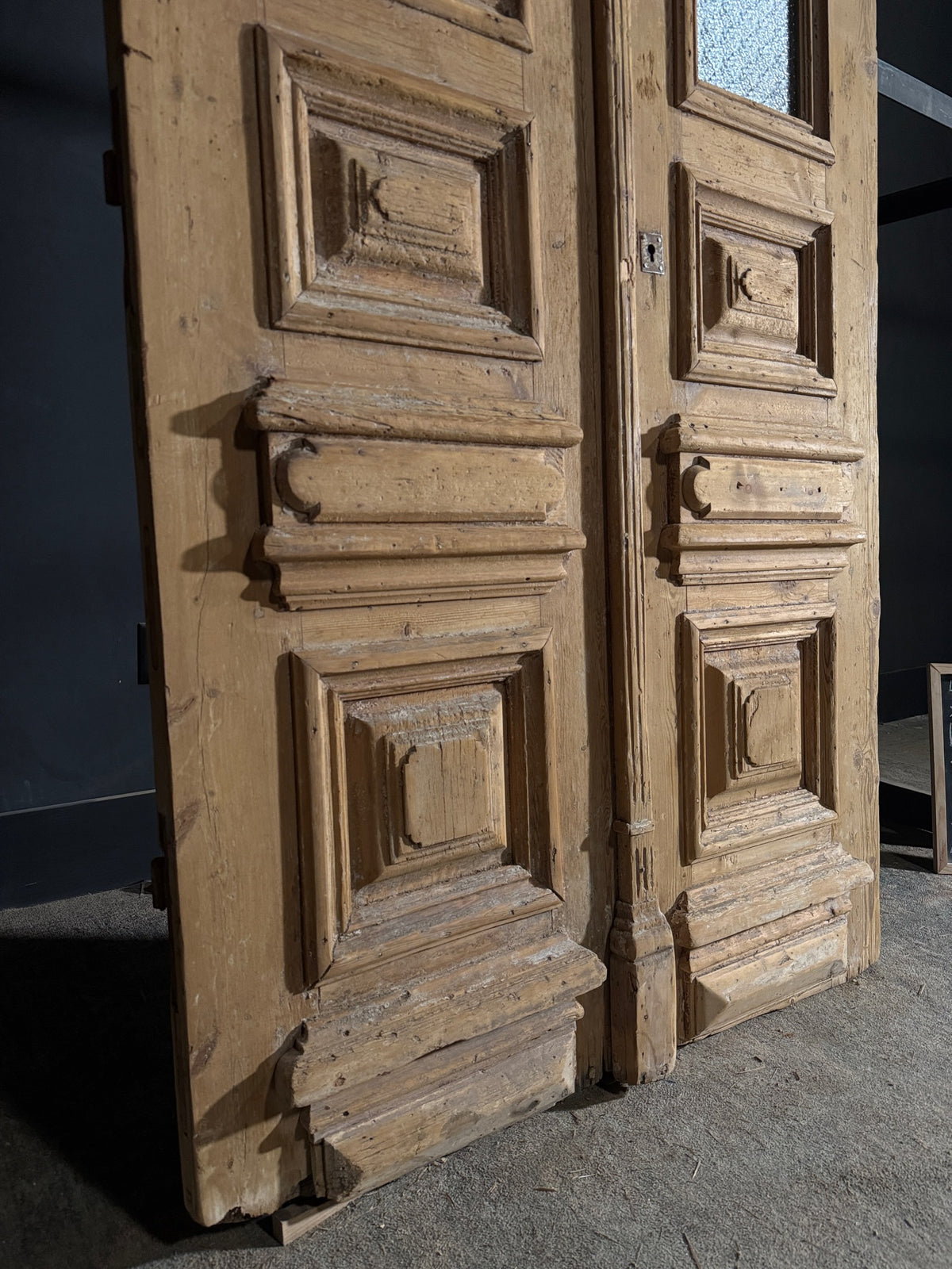 Antique Carved Iron French Doors - 46x107 - N571