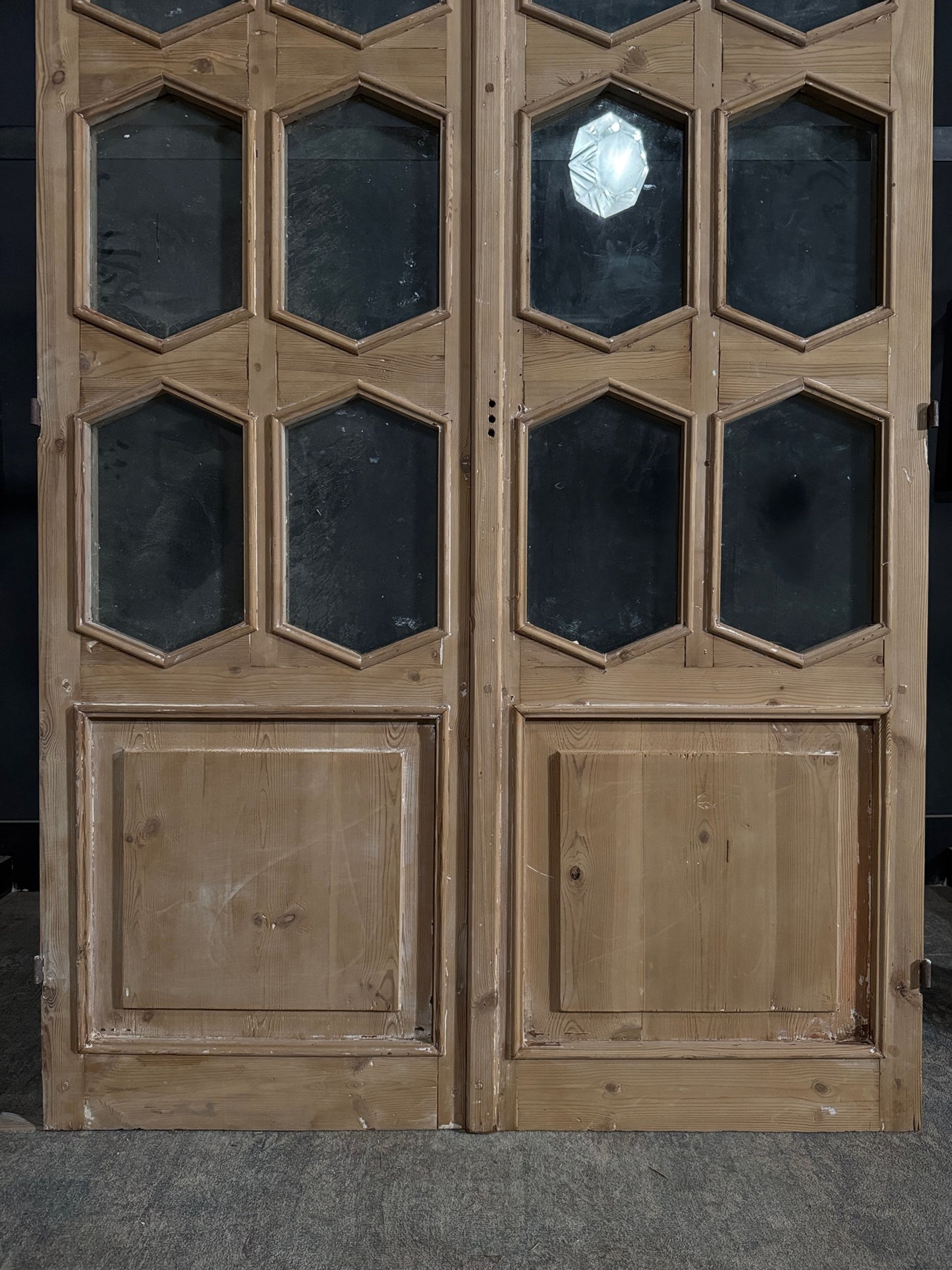 Antique Glass 6 Lite French Doors - 52.25x83 - N390