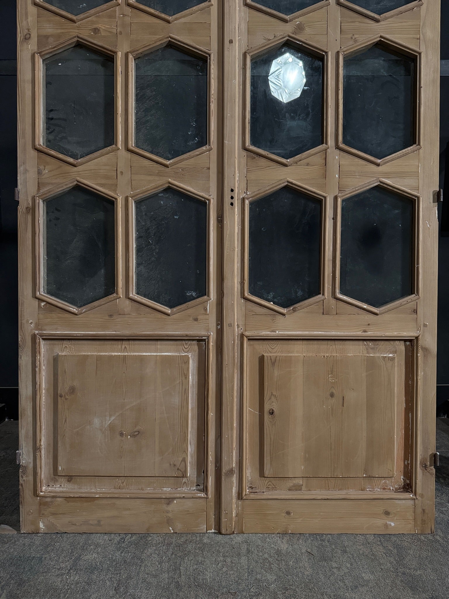 Antique Glass 6 Lite French Doors - 52.25x83 - N390