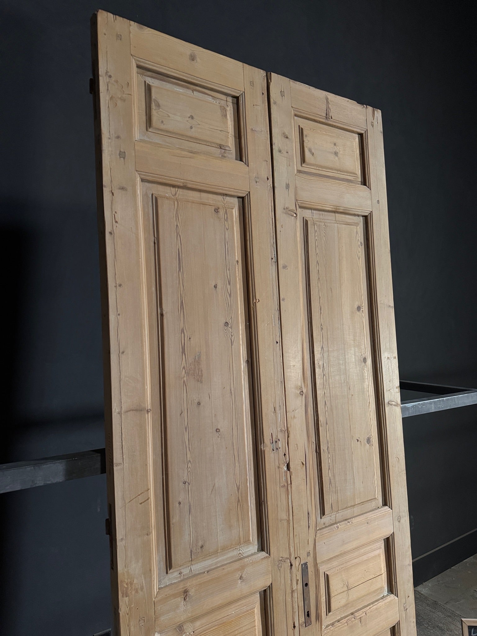 Antique 3 Panel Solid Double Doors - 43.25x104.25 - N528