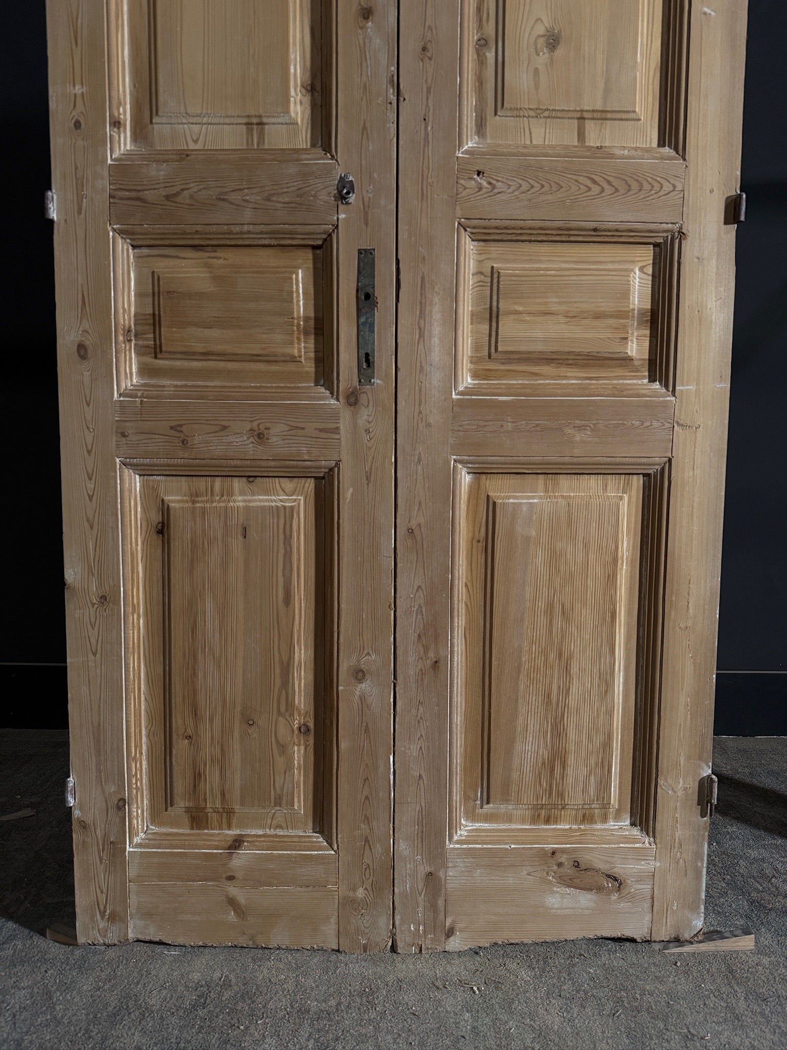 Antique 3 Panel Solid Double Doors - 39.25x88.5 - N426