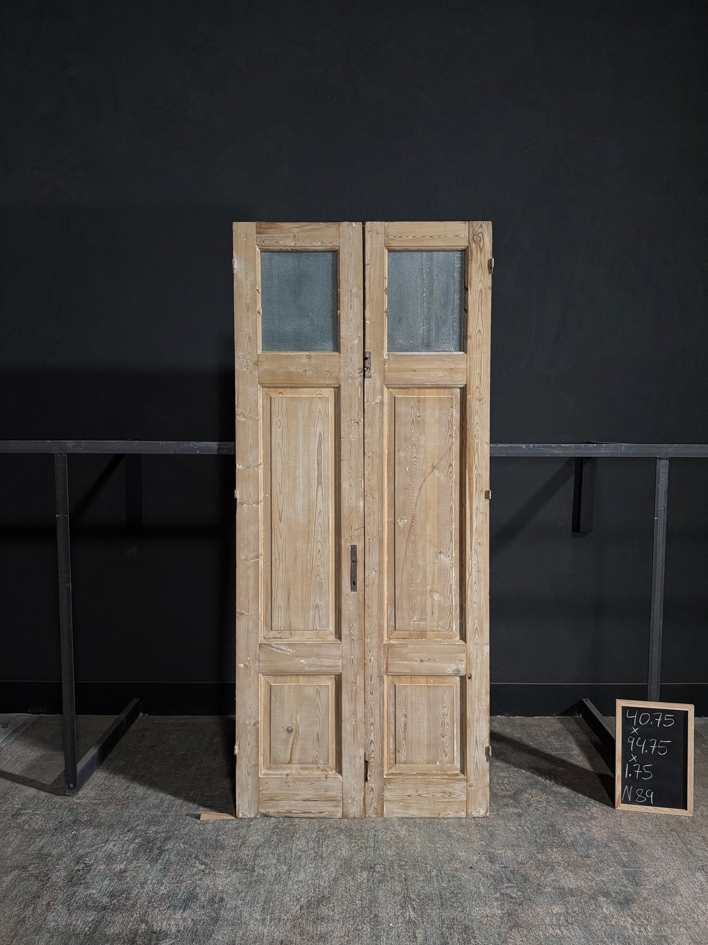 Antique Obscured Glass 1 Lite French Doors - 40.75x94.75 - N89