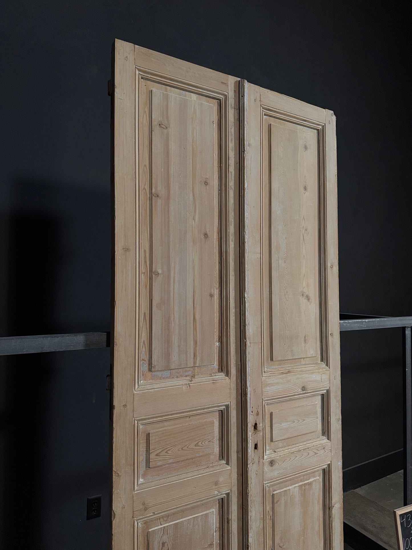 Antique 3 Panel Solid Double Doors - 43.75x100.5 - N346