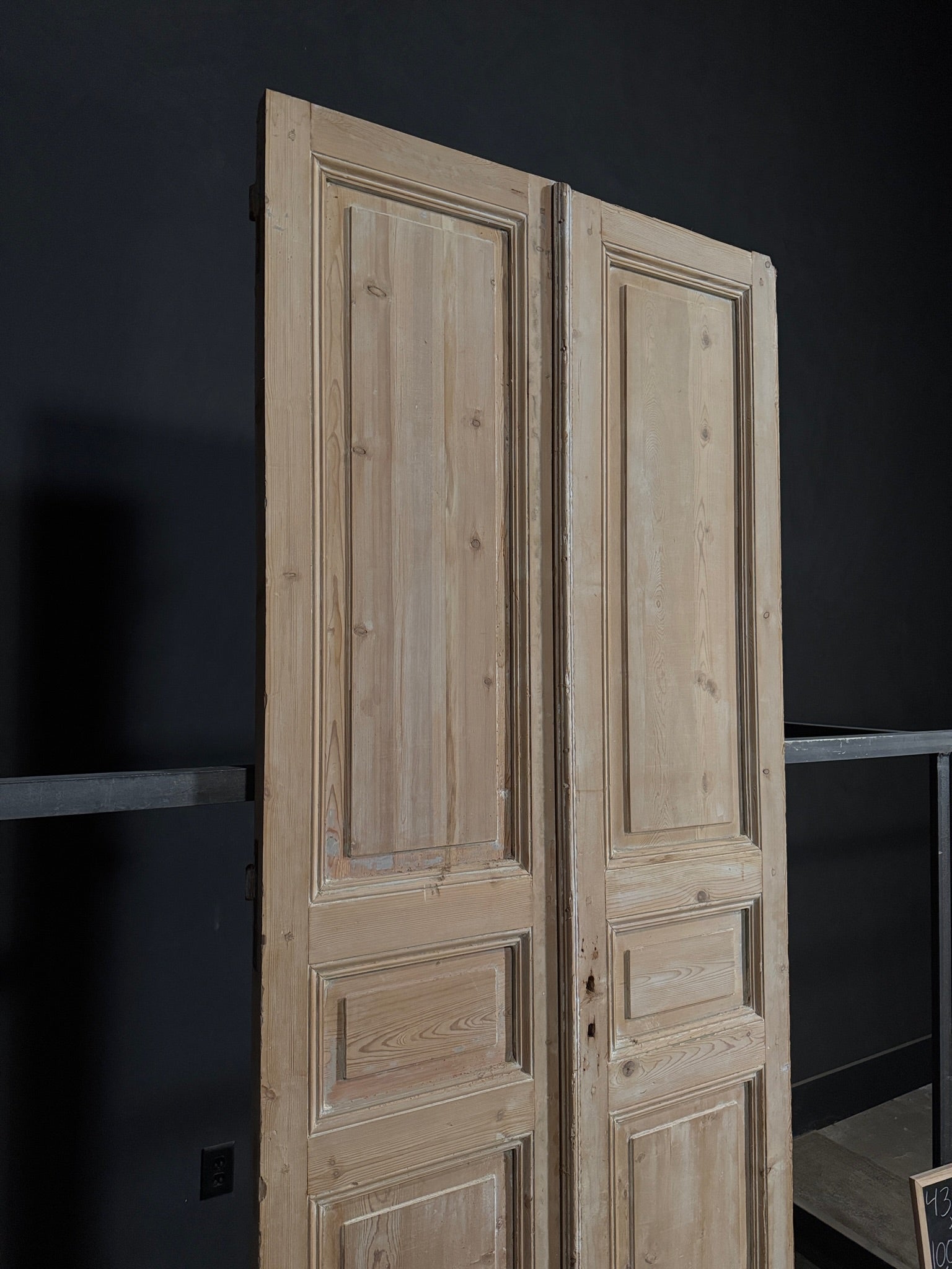 Antique 3 Panel Solid Double Doors - 43.75x100.5 - N346