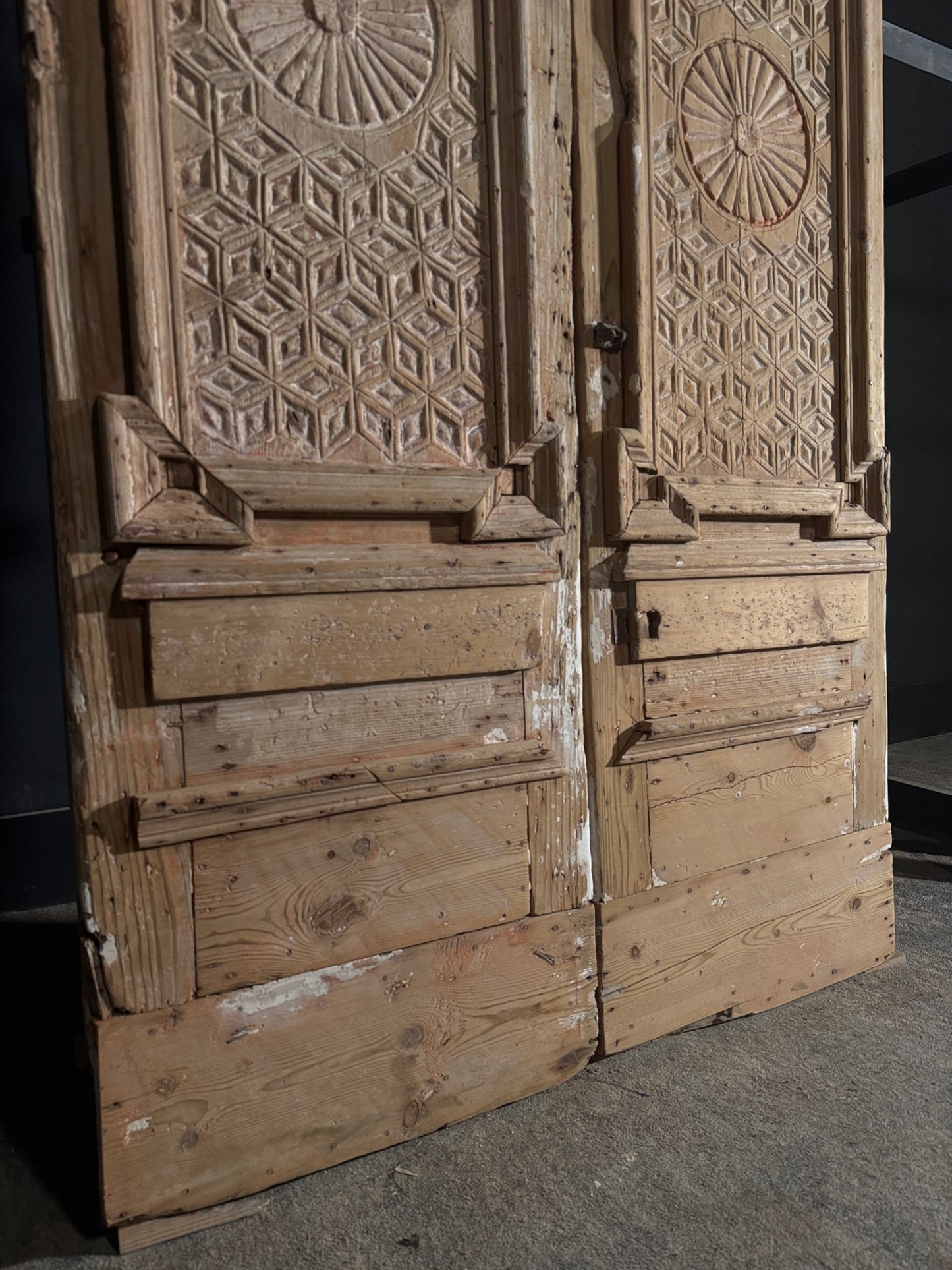 Antique Carved Double Doors - 47x80 - N540