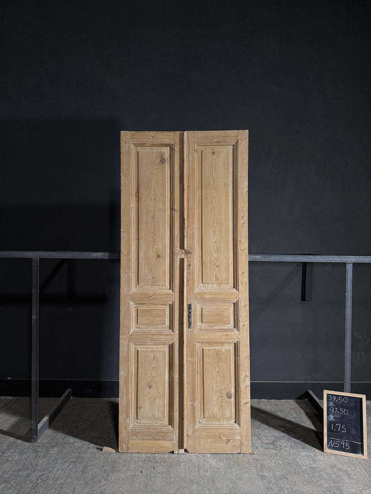 Antique 3 Panel Solid Double Doors - 39.5x97.5 - N595