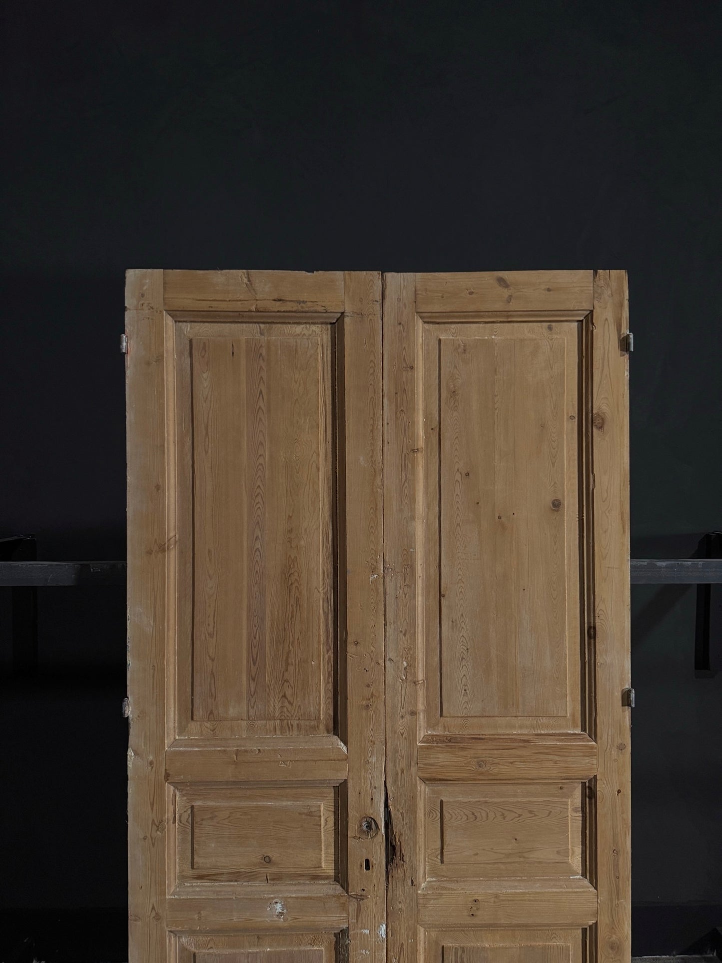 Antique Iron 3 Panel Double Doors - 43.75x85.75 - N22