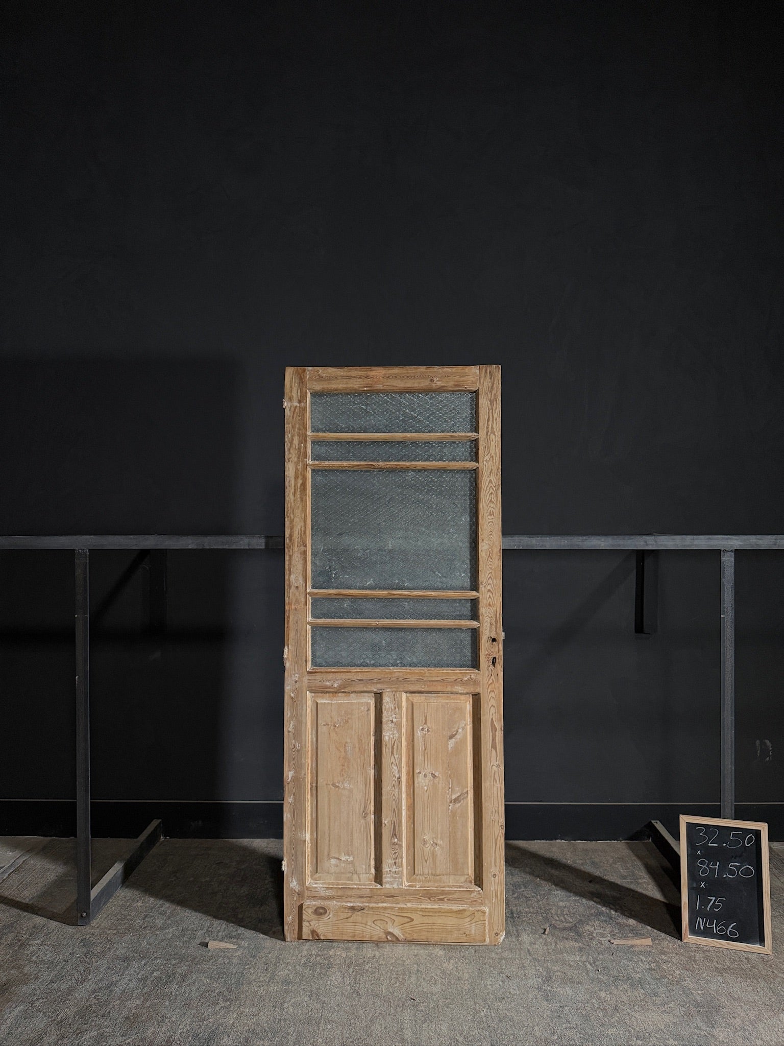 Antique Obscured Glass Single Door - 32.5x84.5 - N466