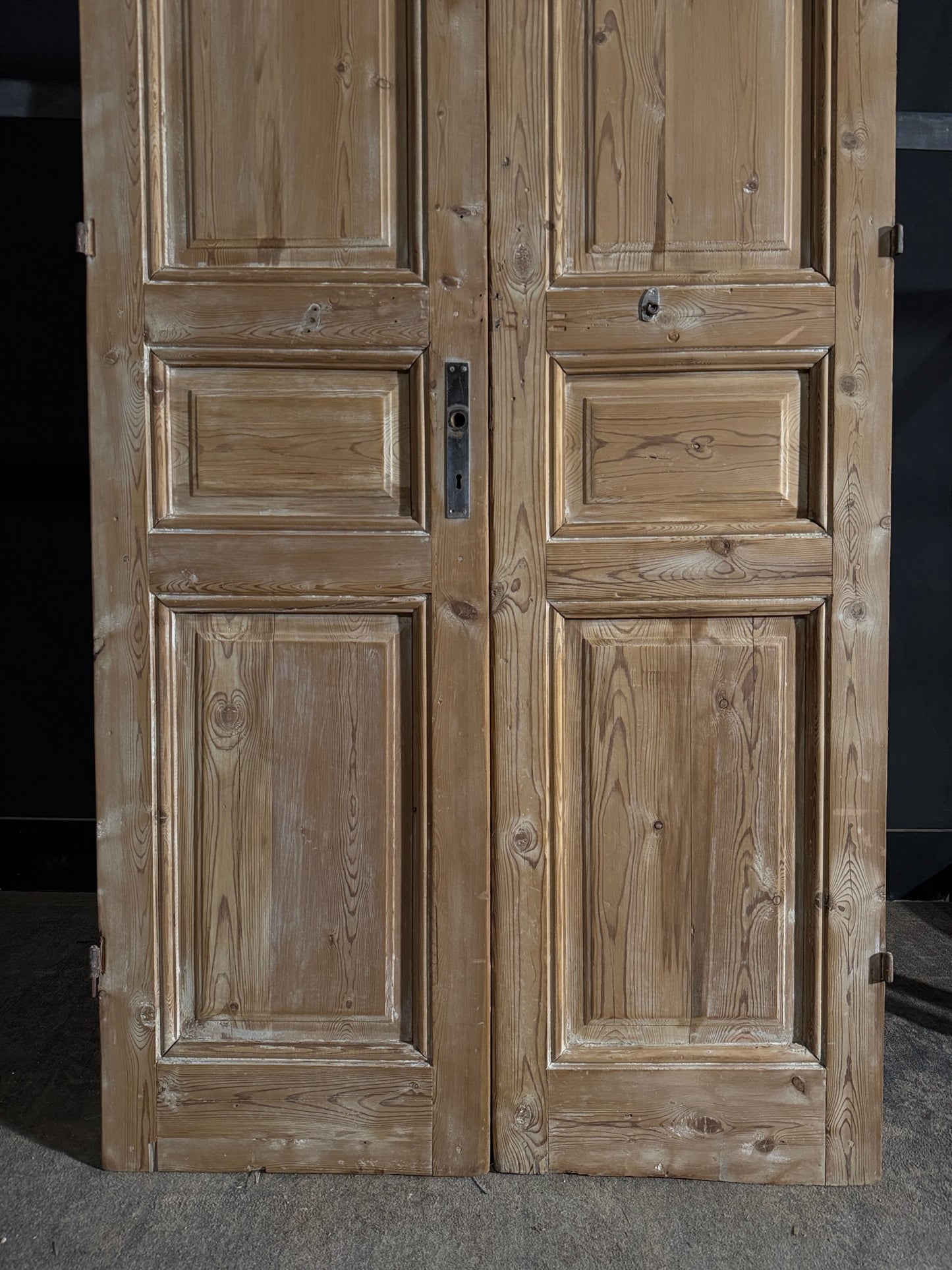 Antique 3 Panel Solid Double Doors - 43x96.25 - N536