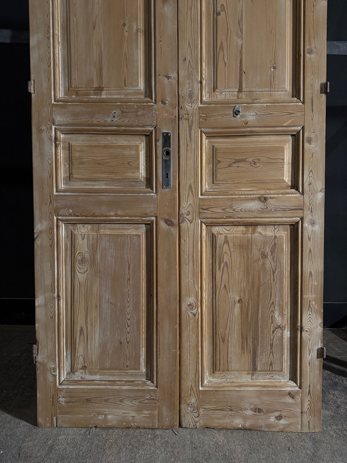 Antique 3 Panel Solid Double Doors - 43x96.25 - N536
