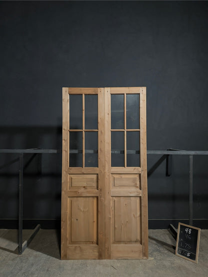 Handcrafted Glass 4 Lite French Doors - 48x96 - N725