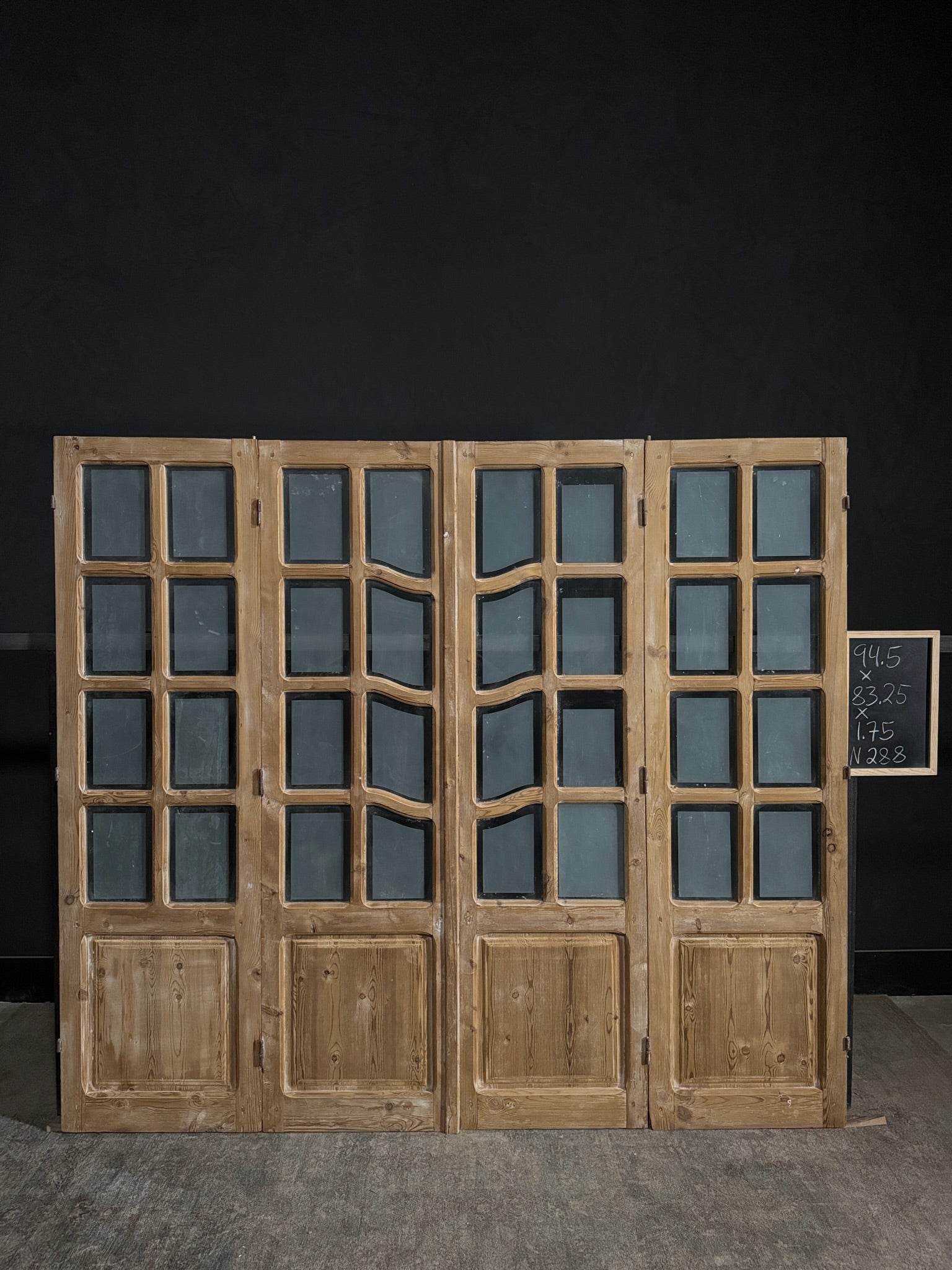 Antique Obscured Glass 8 Lite Bi-Fold Doors - 83.25x94.5 - N288